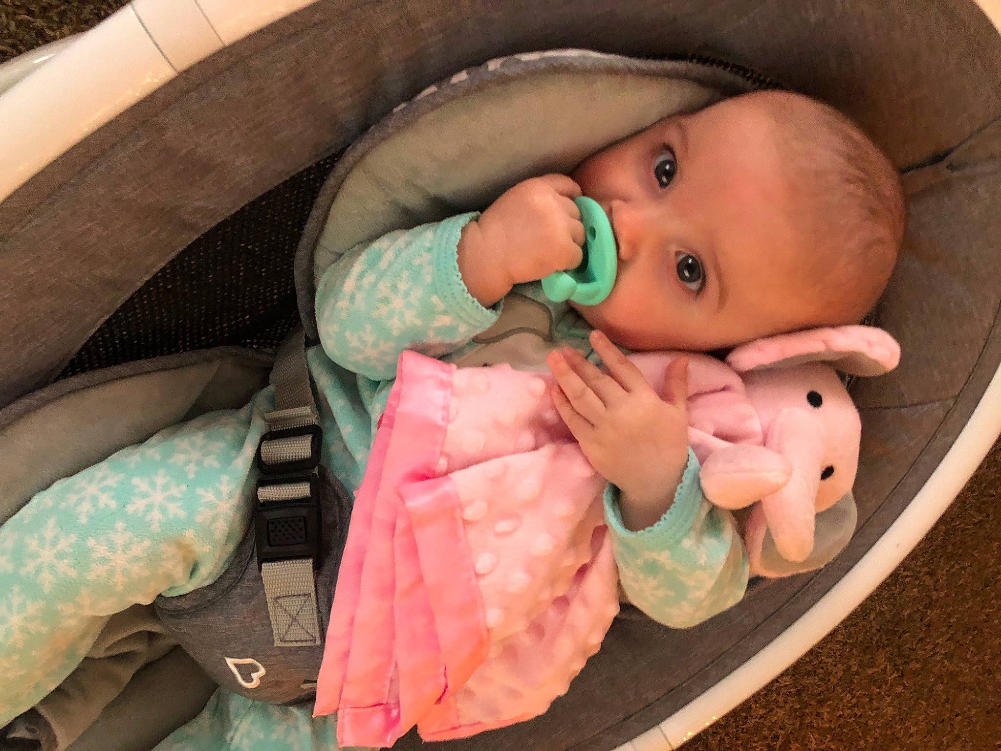 Braylyn is registered to the contest to win money with this photo: baby, baby_carriage, baby_products, baby_safety, baby_toddler_clothing, baby_toys, car_seat, cheek, child, comfort, foot, infant_bed, iris, linens, nail, person, product, room, sitting, toddler