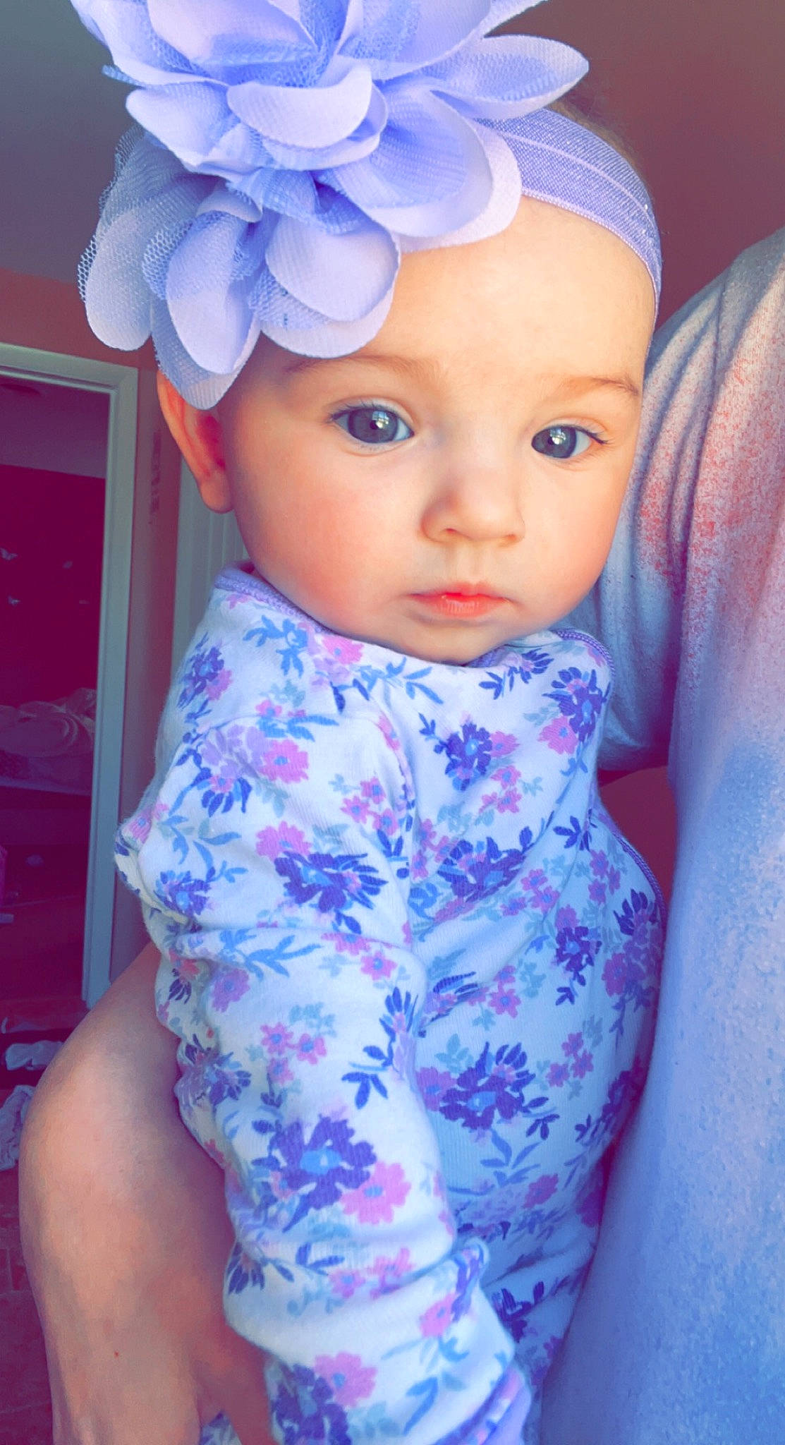 Kylee is registered to the contest to win money with this photo: baby_toddler_clothing, blue, cap, doll, eyelash, face, hair, hairstyle, headgear, headwear, iris, lip, outerwear, person, pink, plant, purple, skin, sleeve, textile