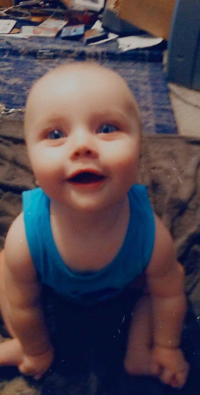 Bryson joined the competition — help win amazing prizes! azure, baby, baby_toddler_clothing, cheek, child, cool, electric_blue, eyebrow, flash_photography, fun, happy, iris, leisure, lip, mouth, nose, person, skin, smile, toddler