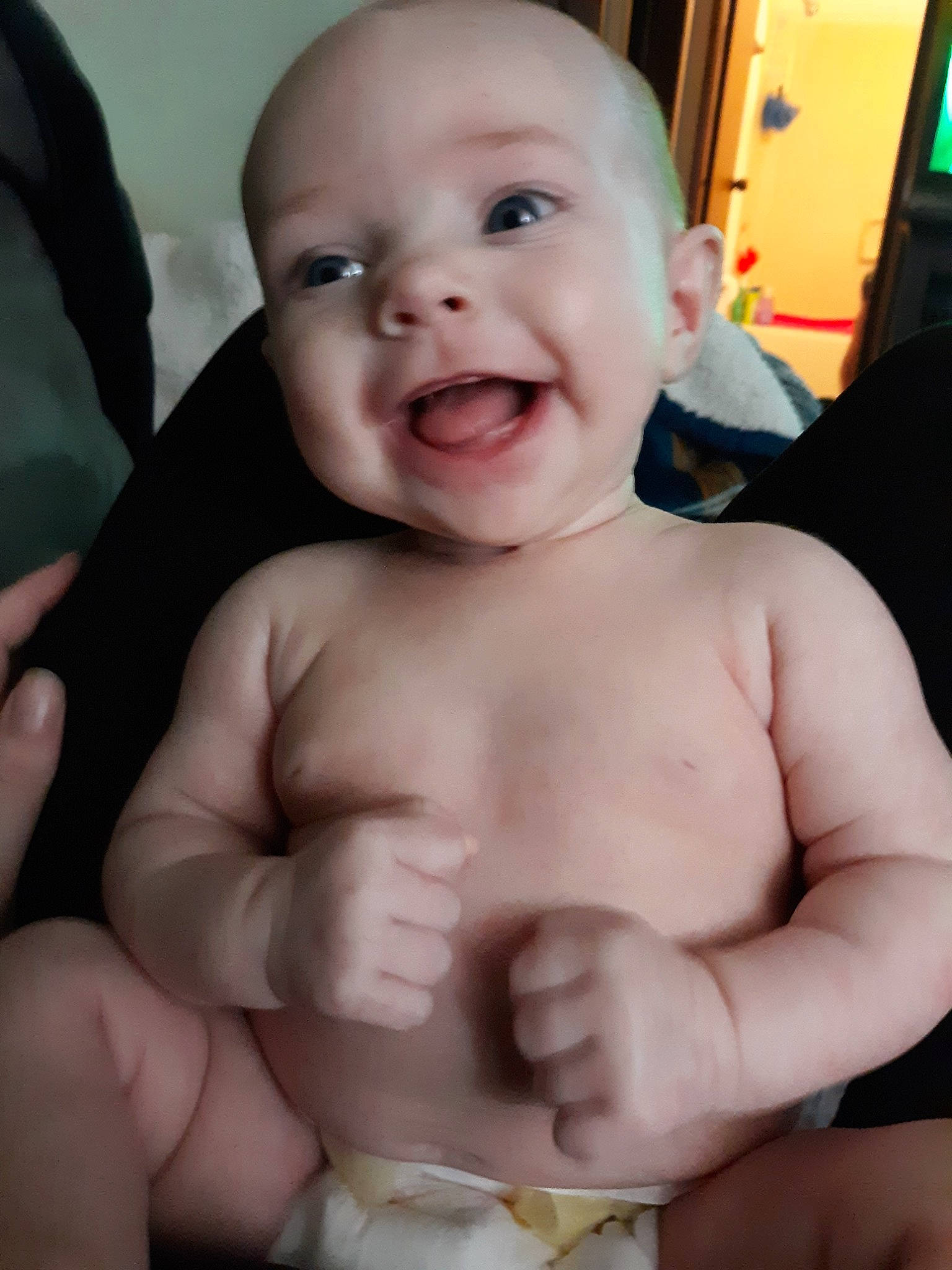 Evelina is registered to the contest to win money with this photo: baby, baby_making_funny_faces, barechested, cheek, chest, child, chin, eye, face, facial_expression, finger, head, lip, mouth, muscle, nose, person, skin, smile, thumb