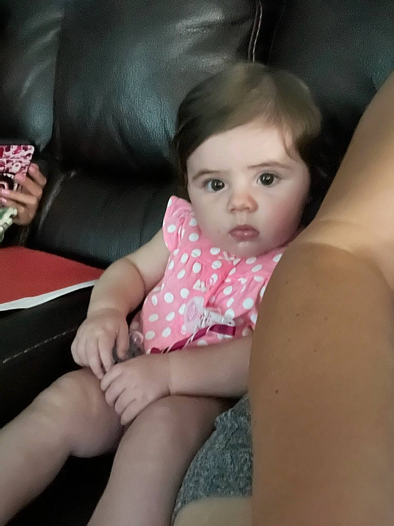 Leighton joined the competition — help win amazing prizes! baby, cheek, comfort, eye, eyelash, facial_expression, finger, human_body, iris, joint, knee, lap, lip, mammal, mouth, muscle, neck, person, shoulder, skin