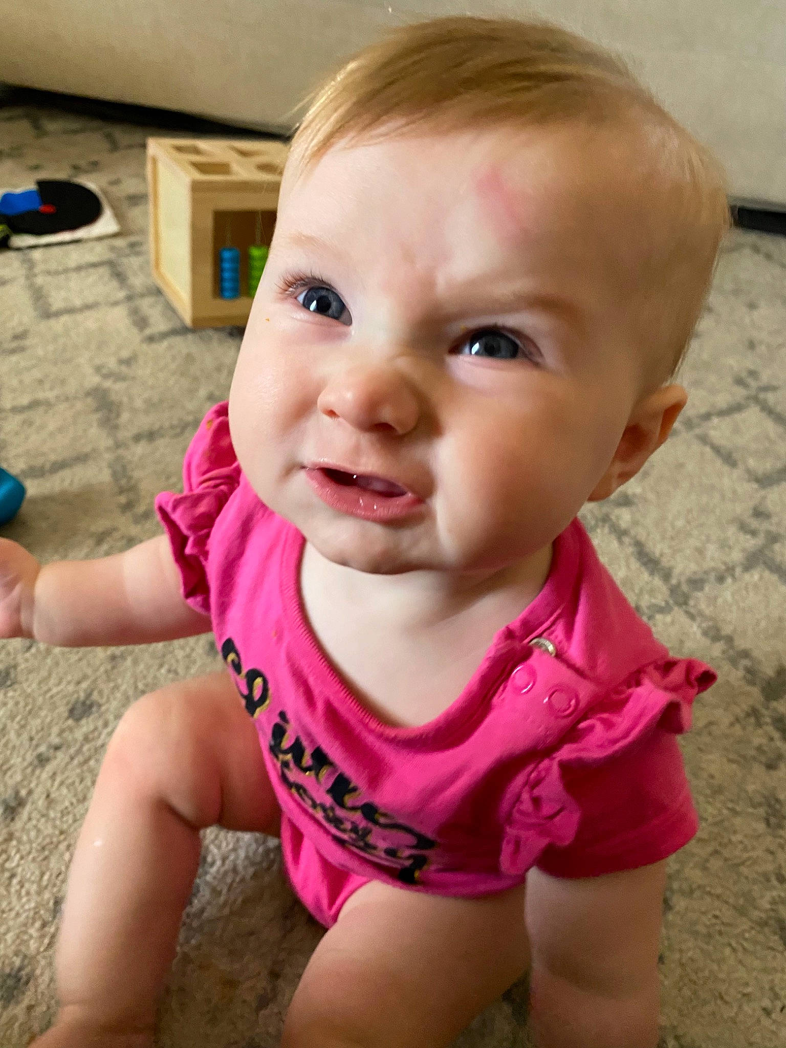 Banksley joined the competition — help win amazing prizes! baby, baby_toddler_clothing, cheek, child, dress, eyelash, fun, grass, happy, iris, lip, mouth, nose, person, pink, skin, sleeve, smile, standing, thigh