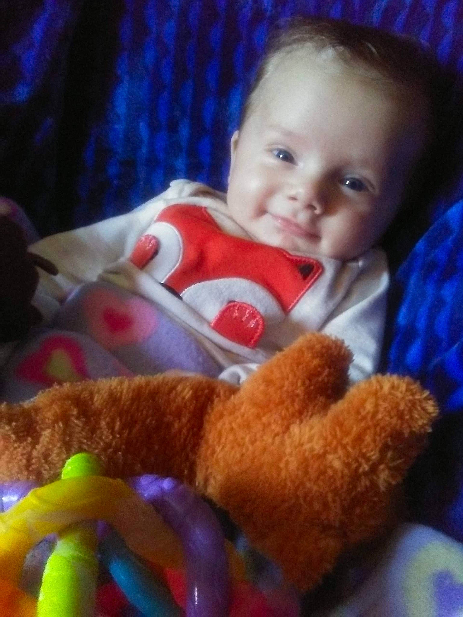 Dexter joined the competition — help win amazing prizes! baby, cheek, child, fun, head, joy, lip, nose, person, play, plush, skin, smile, stuffed_toy, teddy_bear, toddler, toy