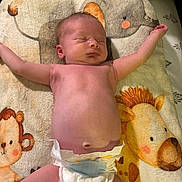 Jace joined the competition — help win amazing prizes! baby, infant, diaper, sleeping, blanket, elephant, monkey, giraffe, animal_print, child, cute, nursery, soft, resting, newborn, peaceful, skin, toddler, indoors, portrait