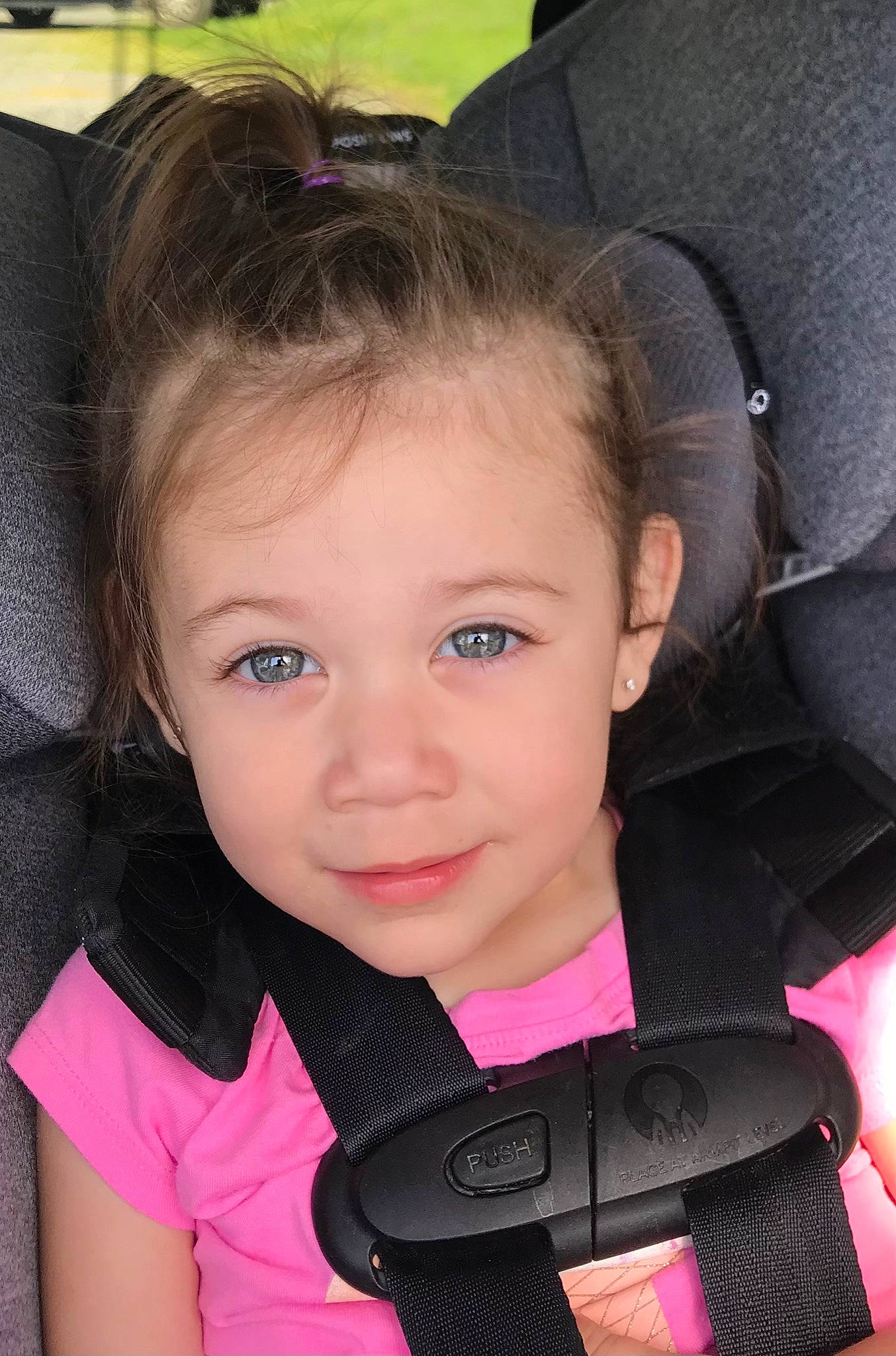 Nia is registered to the contest to win money with this photo: baby_toddler_clothing, beauty, black, cheek, child, cool, ear, eyelash, face, flash_photography, fun, hairstyle, happy, joy, lip, magenta, person, pink, skin, sleeve