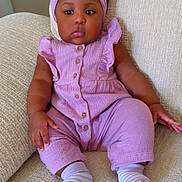 Amonii joined the competition — help win amazing prizes! baby, child, infant, lilac, headband, socks, couch, furniture, clothing, portrait, indoor, cute, seated, texture, skin, person, expression, comfortable, relaxed, young