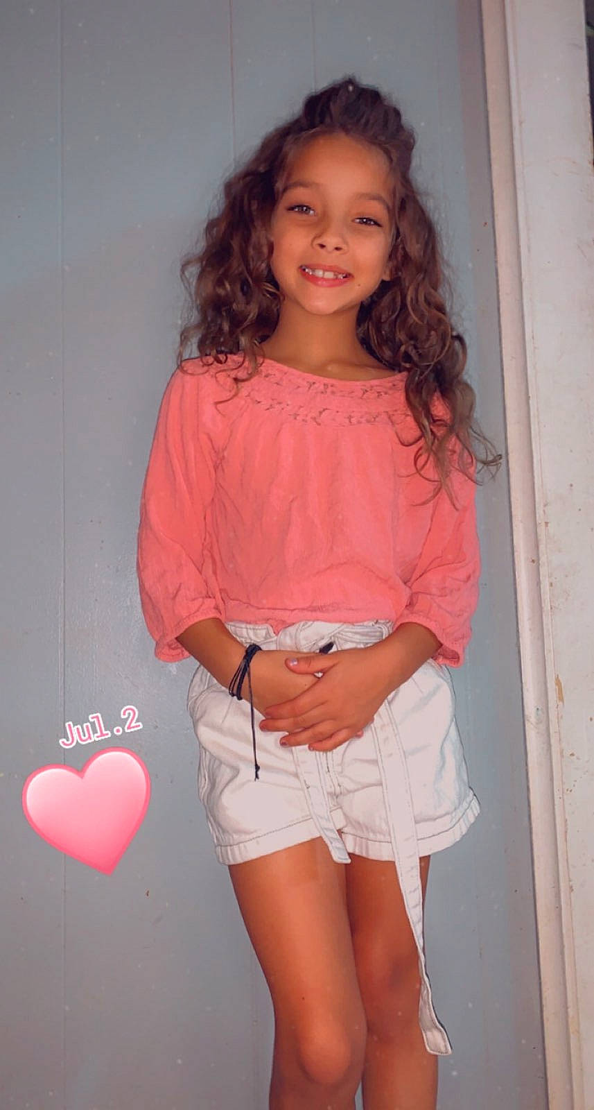 Mallie joined the competition — help win amazing prizes! abdomen, black_hair, facial_expression, fashion, fashion_design, joint, joy, knee, lip, magenta, neck, organ, person, pink, shorts, shoulder, skin, sleeve, smile, thigh