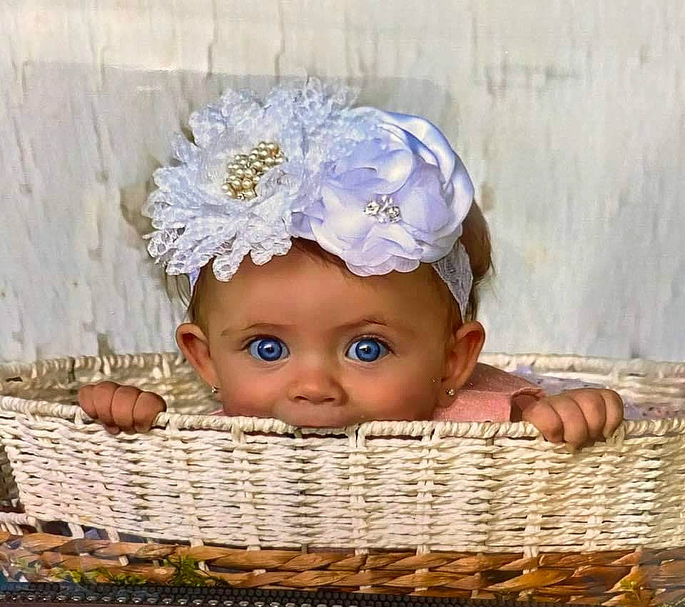 Jensen joined the competition — help win amazing prizes! baby, baby_toddler_clothing, basket, cap, child, costume_hat, fashion_accessory, happy, hat, headband, headgear, headpiece, headwear, jewellery, person, petal, plant, storage_basket, sun_hat, textile