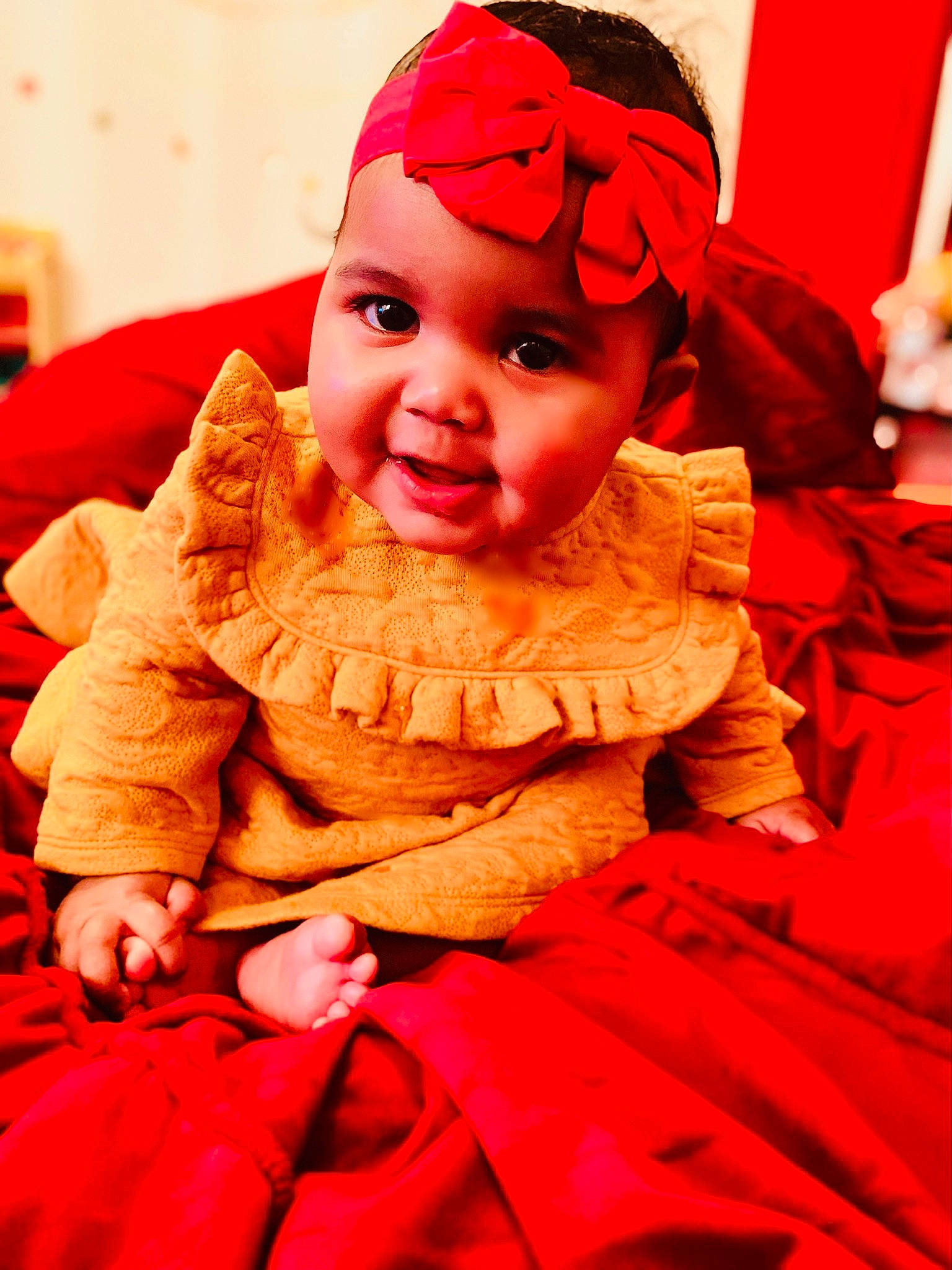 Ciara joined the competition — help win amazing prizes! baby, baby_toddler_clothing, cap, cheek, child, costume_hat, event, fun, glasses, happy, hat, headgear, headwear, lip, magenta, orange, peach, person, pink, red