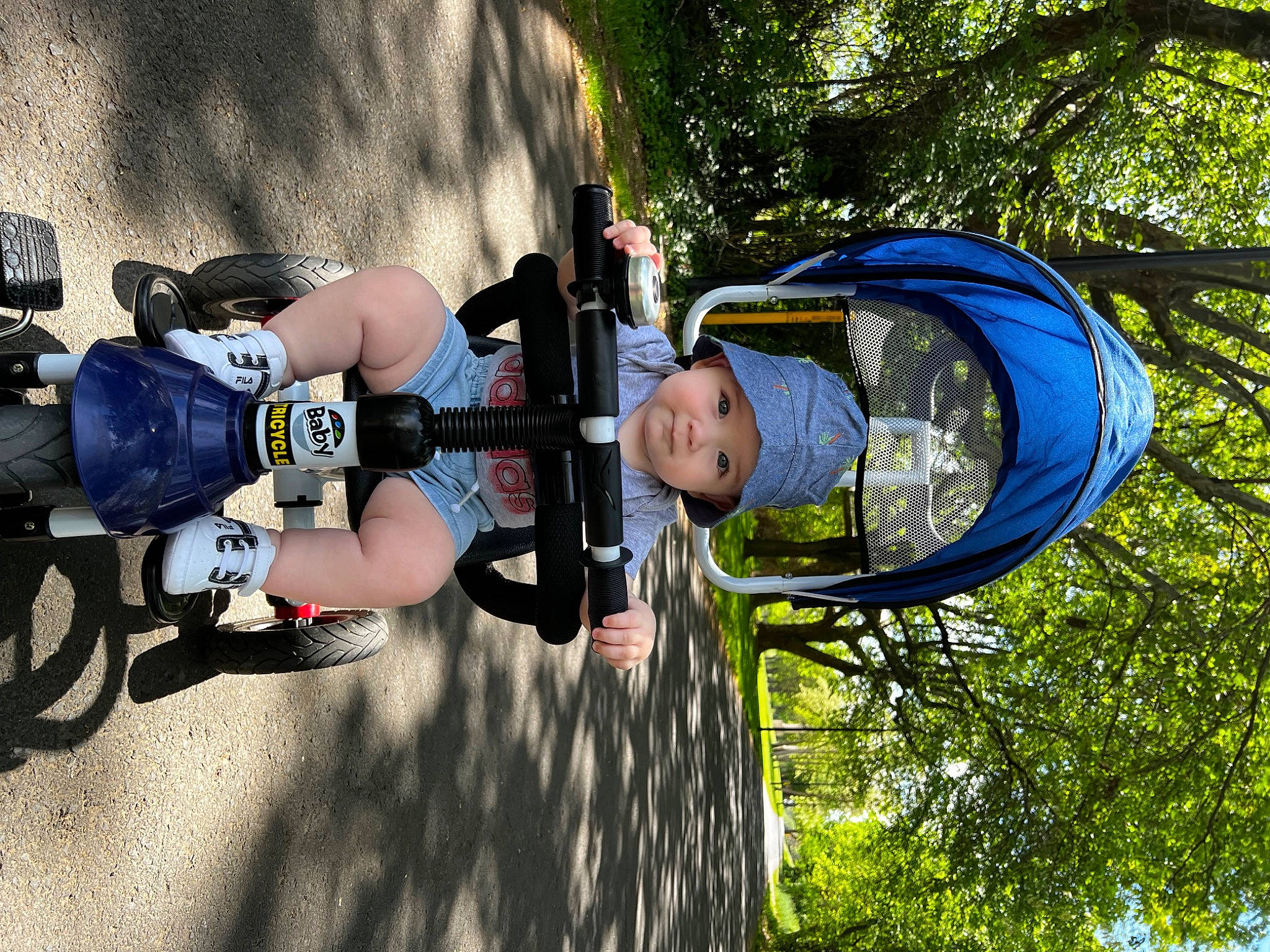 Amelio joined the competition — help win amazing prizes! automotive_wheel_system, baby, bicycle_frame, bicycle_handlebar, bicycle_helmet, bicycles_equipment_and_supplies, fun, grass, headwear, helmet, leisure, person, personal_protective_equipment, recreation, rolling, shorts, sock, sports_equipment, tire, toddler