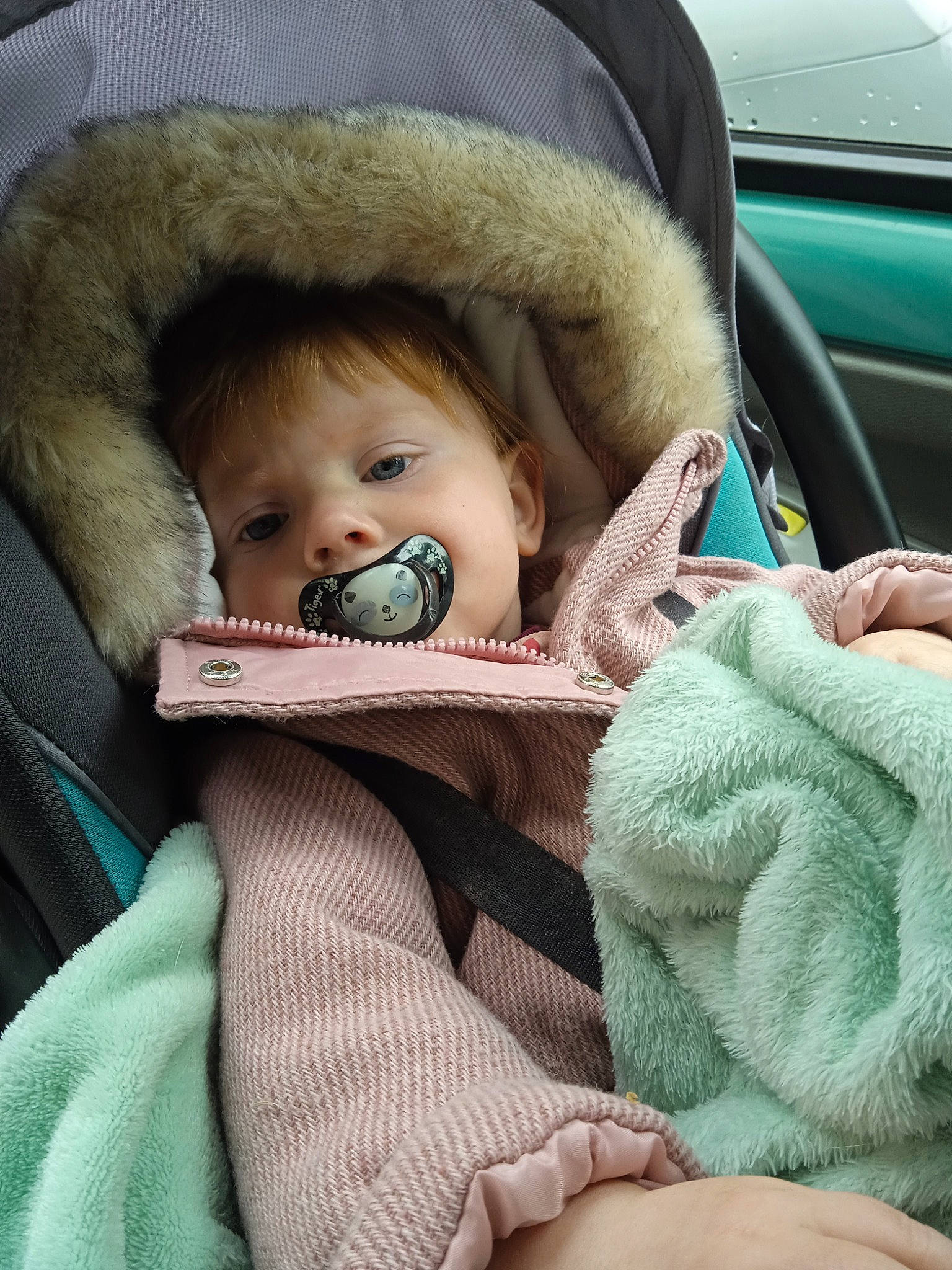 Amaly participe au concours pour gagner de l'argent avec cette photo : auto_part, baby, baby_carriage, baby_in_car_seat, baby_products, baby_safety, baby_sleeping, baby_toddler_clothing, car_seat, cheek, child, chin, comfort, eyebrow, iris, linens, person, seat_belt, sitting, skin