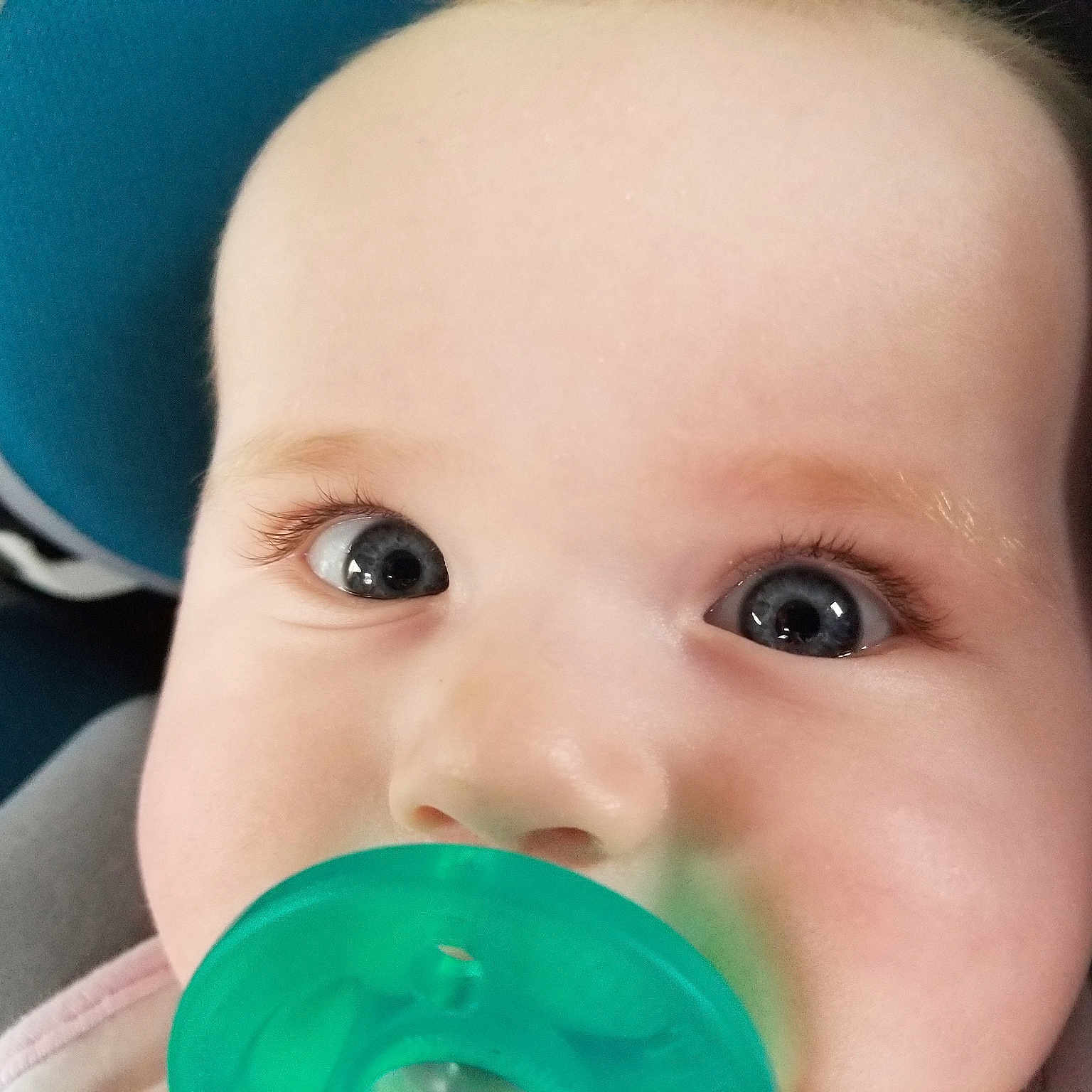 Kassandra is registered to the contest to win money with this photo: azure, baby, baby_making_funny_faces, baby_playing_with_toys, baby_products, baby_toddler_clothing, blue, cheek, child, close_up, drinkware, eyebrow, eyelash, fun, iris, mouth, nose, plastic, skin, toddler