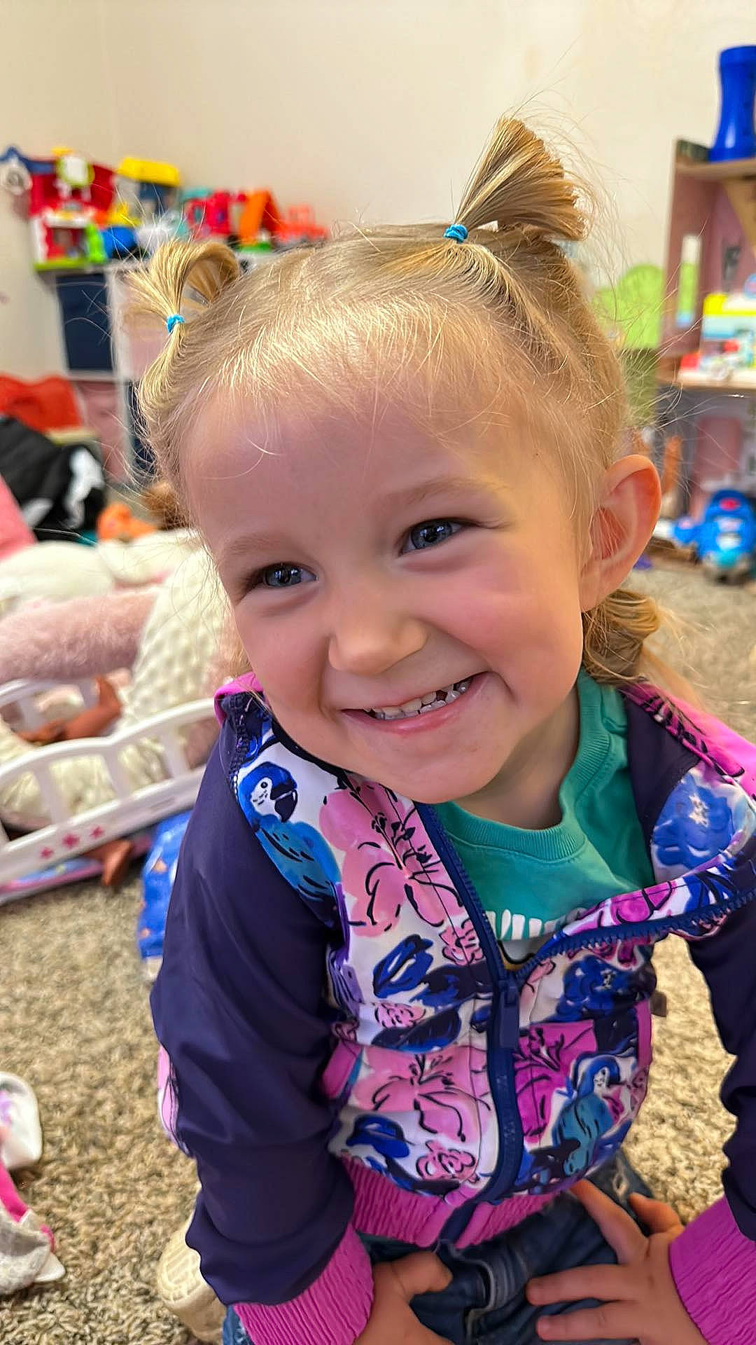 Lydia Raye is registered to the contest to win money with this photo: baby_toddler_clothing, blond, blue, child, community, electric_blue, event, fashion_accessory, fun, grass, hairstyle, happy, iris, joy, leisure, person, pink, play, purple, skin