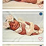 newborn, baby, infant, headband, flower, soft_blanket, cute, sleepy, portrait, baby_clothing, closeup, pink, white, skin, baby_pose, toddler, smile, baby_face, lying_down, adorable