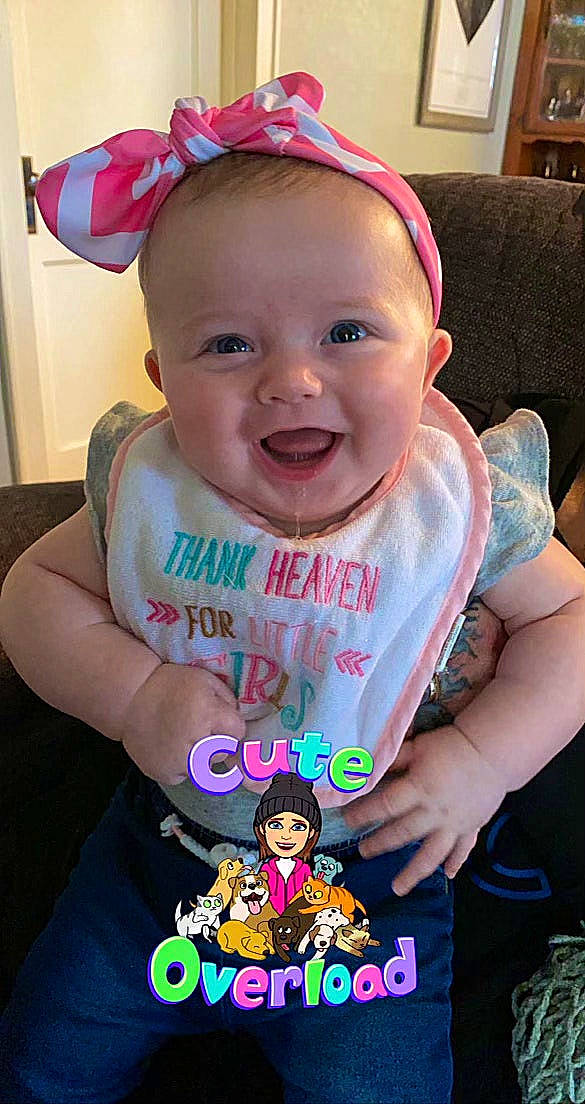Millicent joined the competition — help win amazing prizes! baby, baby_toddler_clothing, blue, cake_decorating_supply, cap, cheek, child, clothing, cool, face, facial_expression, fun, happy, head, person, pink, skin, sleeve, smile, t_shirt