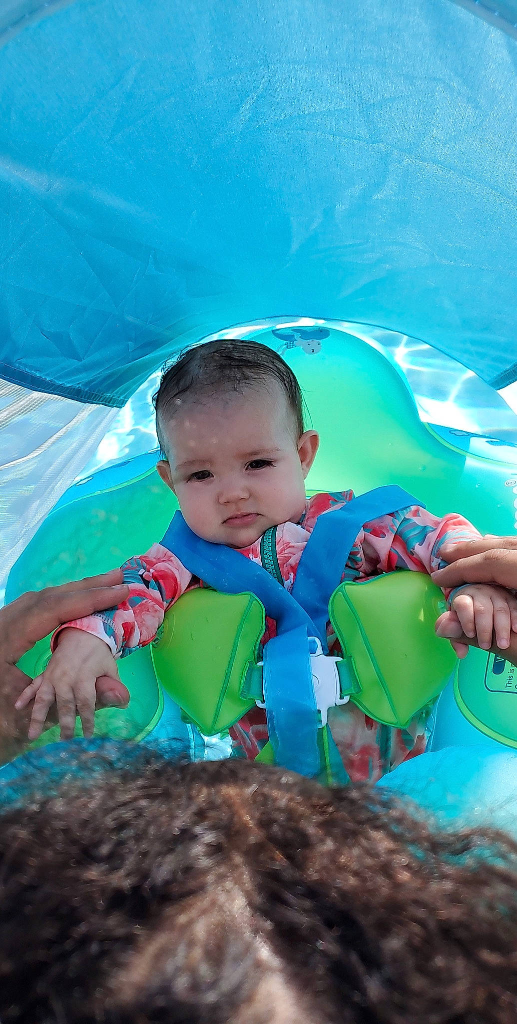 Kinslee joined the competition — help win amazing prizes! baby, baby_products, baby_toddler_clothing, blue, child, fun, games, grass, green, happy, inflatable, leisure, people_in_nature, person, personal_protective_equipment, play, recreation, sitting, tent, toddler