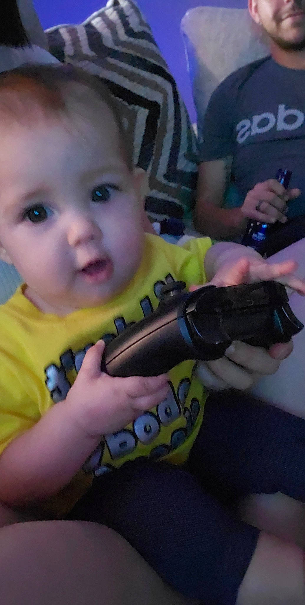 Kinslee joined the competition — help win amazing prizes! air_gun, airsoft_gun, baby, baby_products, baby_toddler_clothing, child, electronic_device, finger, fun, hand, nail, person, personal_protective_equipment, recreation, revolver, shooting, skin, t_shirt, technology, thumb
