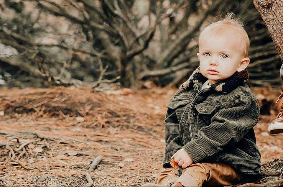 Atlas is registered to the contest to win money with this photo: baby, child, deciduous, flash_photography, forest, grass, happy, landscape, pattern, people_in_nature, person, plant, portrait, portrait_photography, sitting, soil, toddler, tree, twig, wood