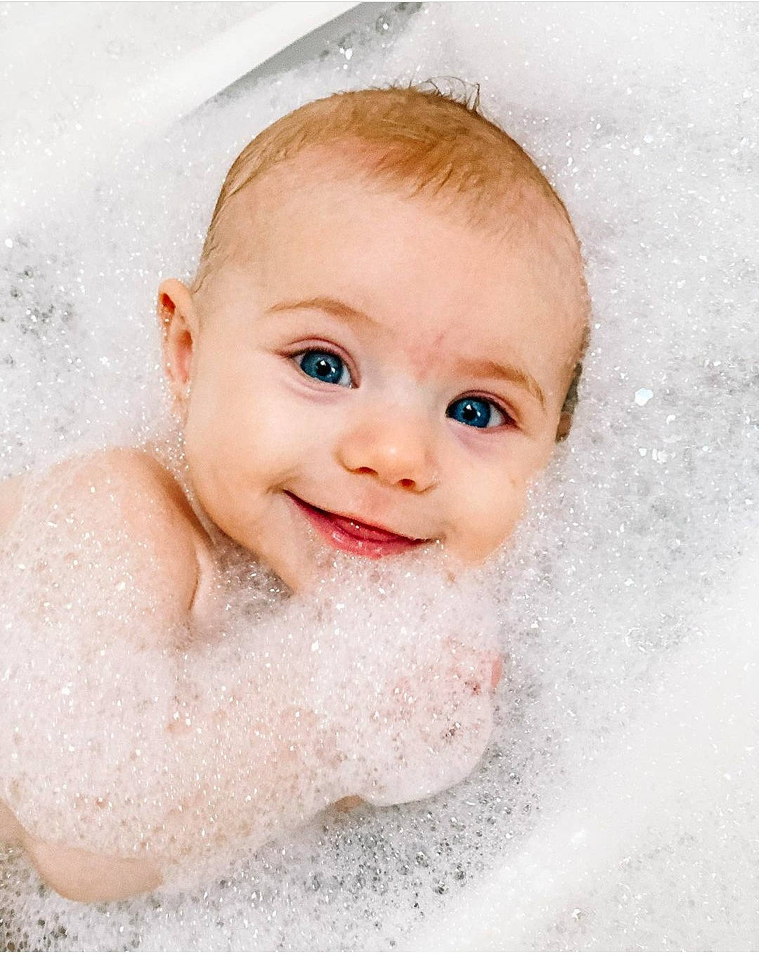 Ivory is registered to the contest to win money with this photo: baby, baby_bathing, bathing, bathroom, bathtub, cheek, chin, eyelash, flash_photography, fluid, foam, hair, happy, jaw, joy, liquid, nose, person, skin, smile