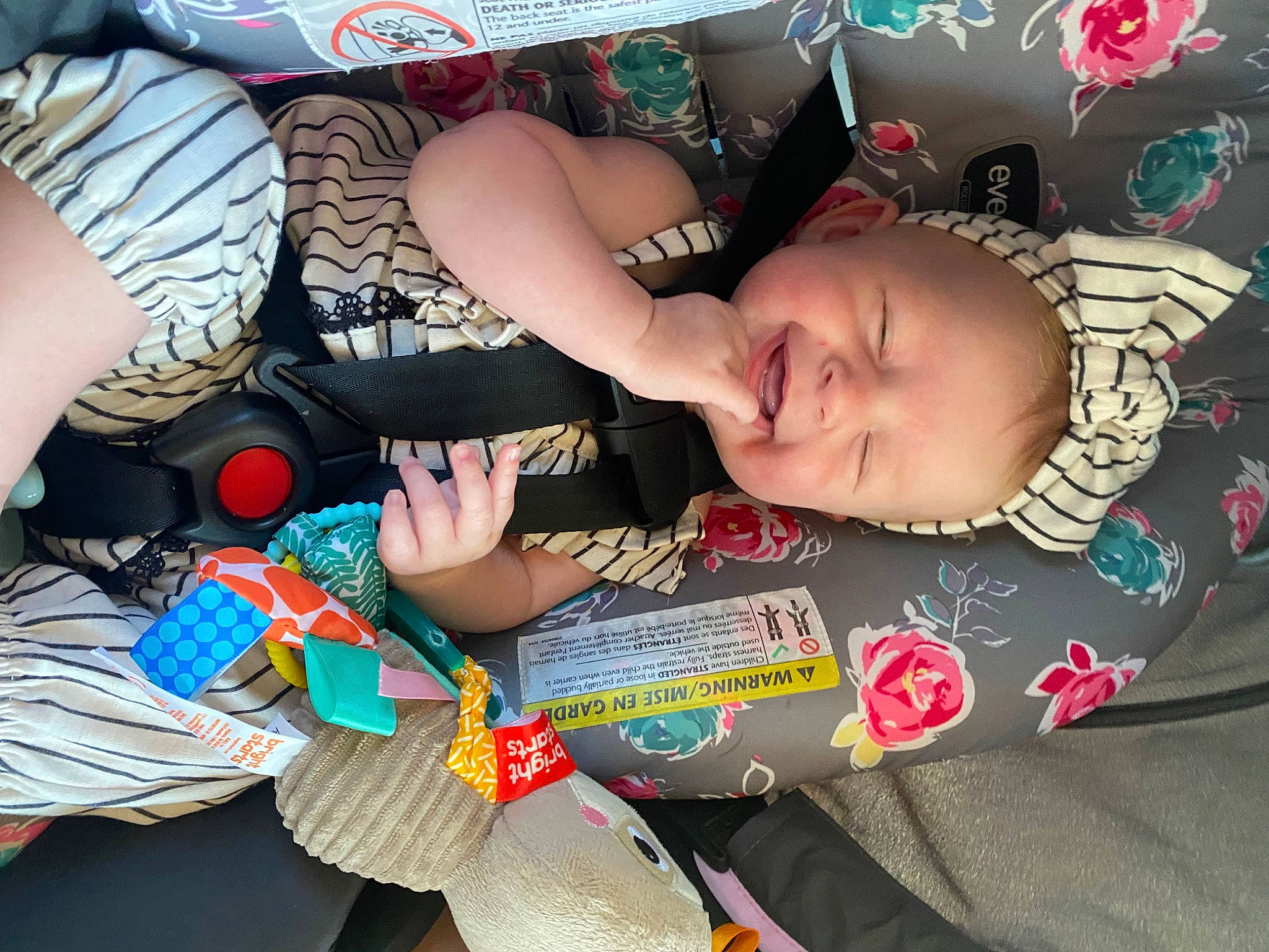 Adalynne is registered to the contest to win money with this photo: baby, baby_products, baby_toddler_clothing, cheek, child, elbow, finger, fun, happy, mouth, nail, pattern, person, t_shirt, textile, toddler