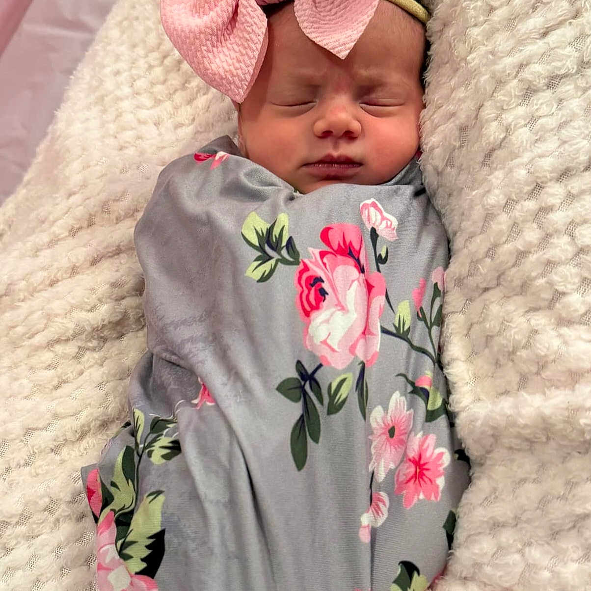 Serenity joined the competition — help win amazing prizes! baby, blanket, face, flower, head, infantbed, newborn, person, plant, rose, sleeping, yawning