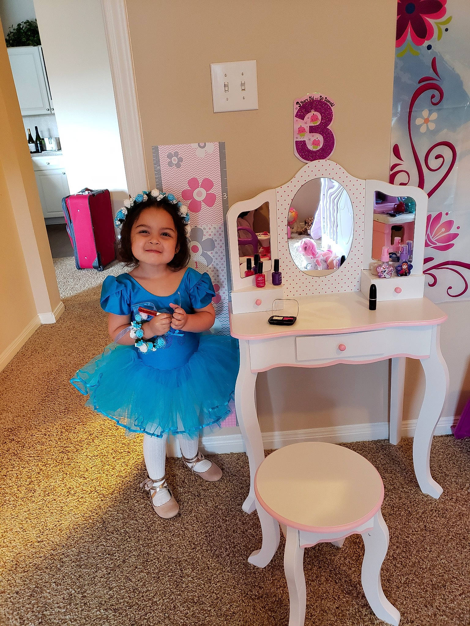 Jillian is registered to the contest to win money with this photo: bed, chair, day, design, fun, furniture, girl, house, interior_design, lampshade, lighting_accessory, party, person, pink, play, product, purple, room, table, toddler