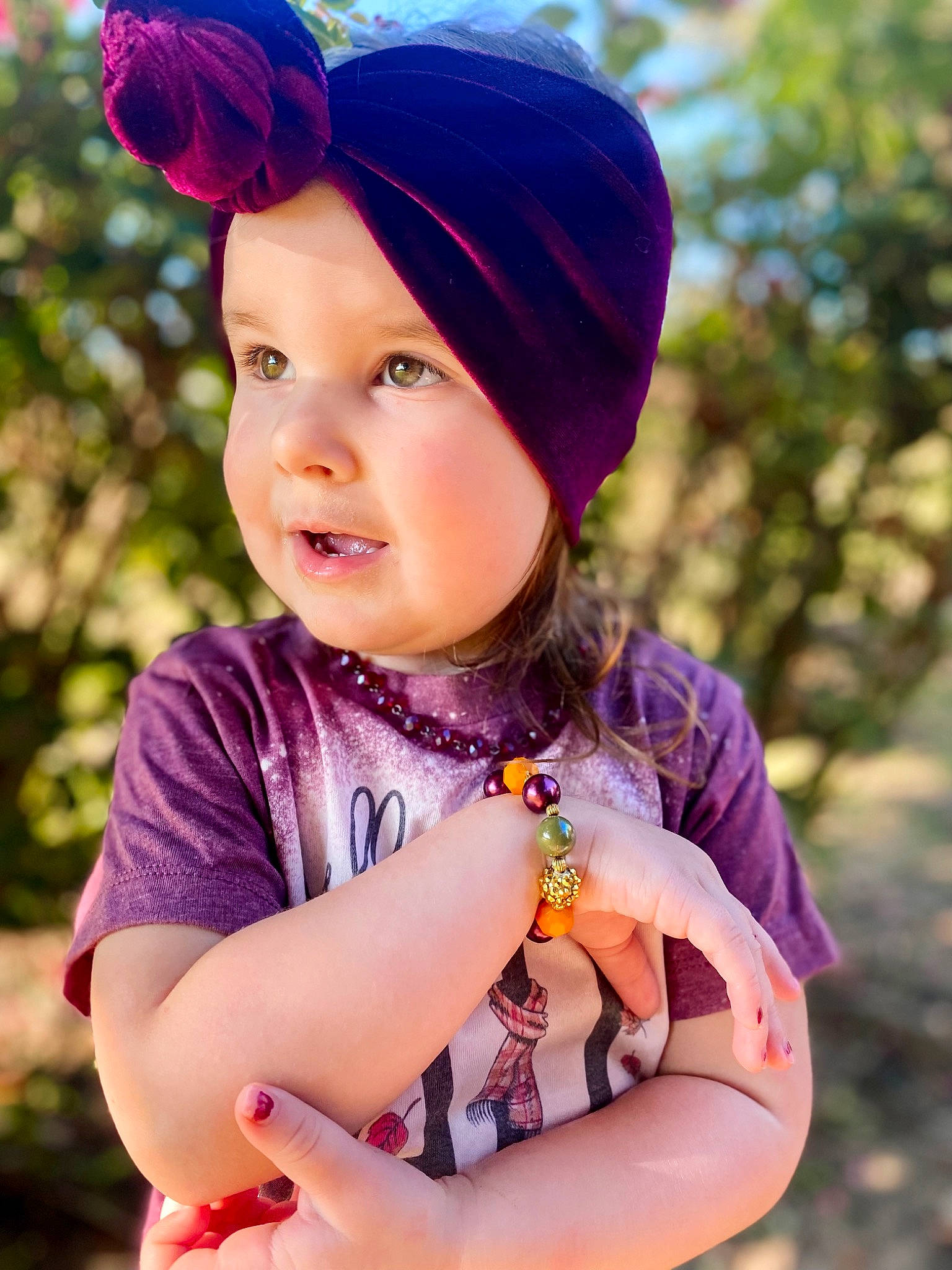 Kamree joined the competition — help win amazing prizes! baby_toddler_clothing, beanie, beauty, cap, child, electric_blue, fashion_accessory, fun, grass, happy, headwear, knit_cap, magenta, people_in_nature, person, photograph, pink, purple, smile, summer