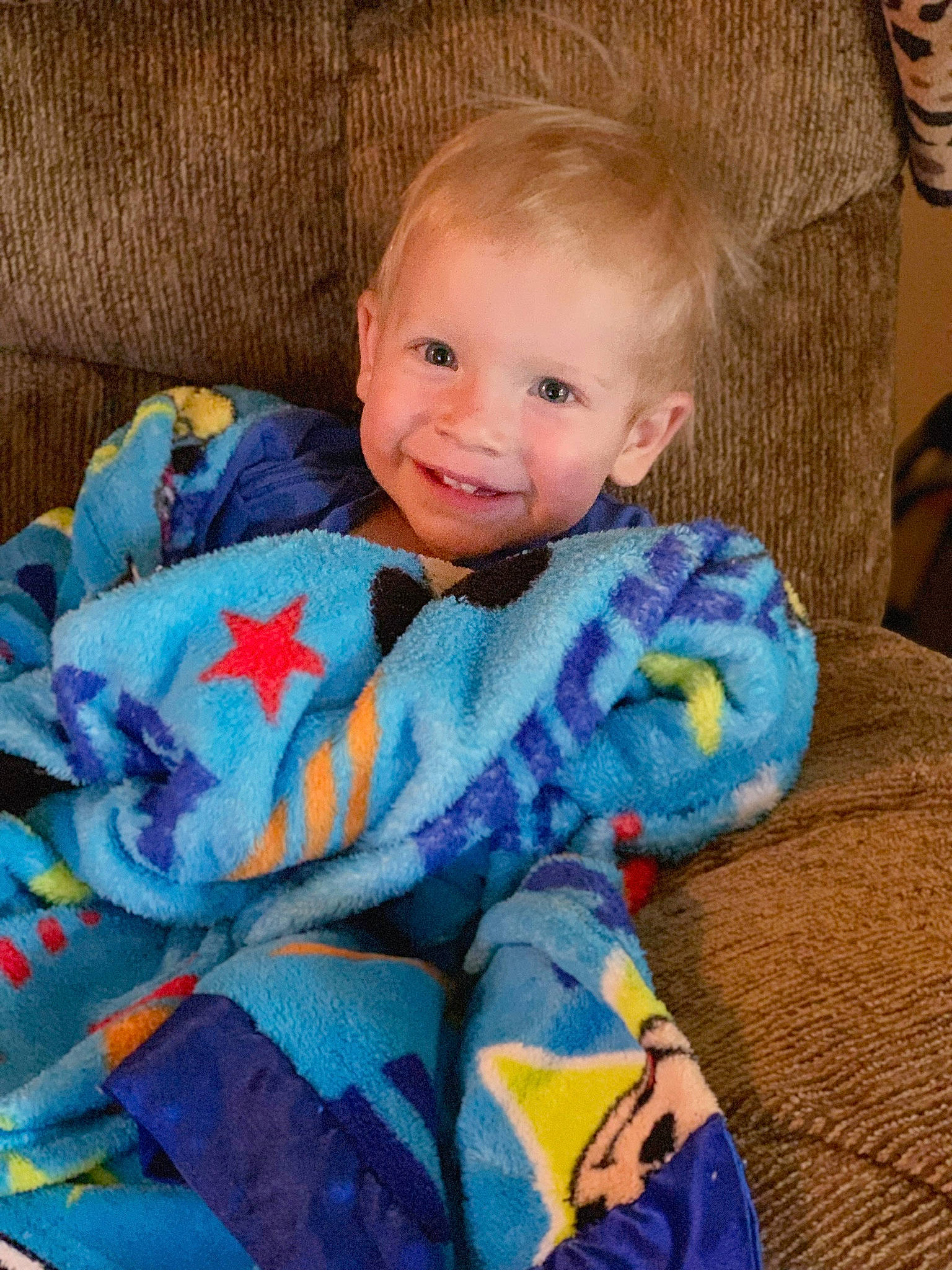 Daxtin joined the competition — help win amazing prizes! baby, baby_products, baby_toddler_clothing, blanket, blue, cheek, child, eye, face, head, iris, joy, linens, nap_mat, person, product, sitting, skin, smile, textile