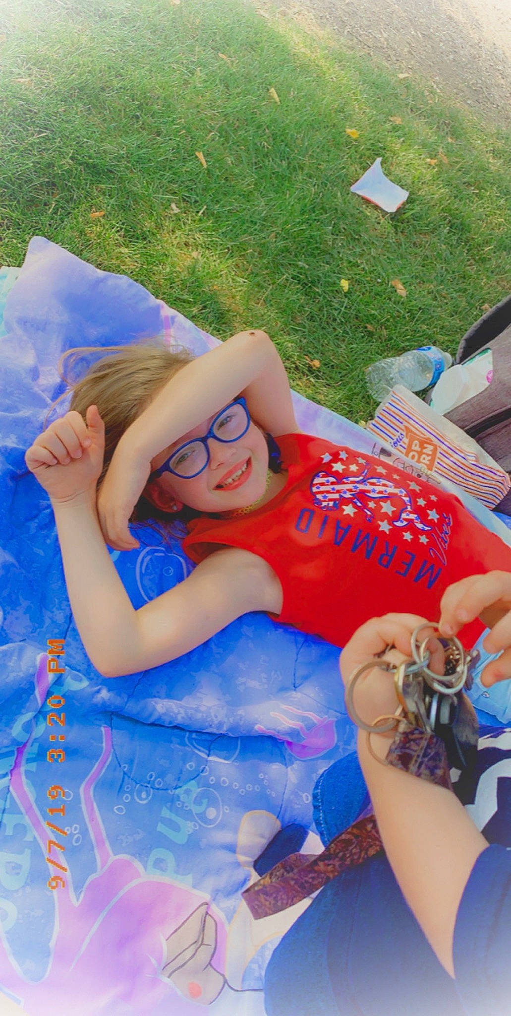 Maddysen is registered to the contest to win money with this photo: fun, glasses, headwear, joy, leisure, person, recreation, summer, sun_tanning, vacation, water