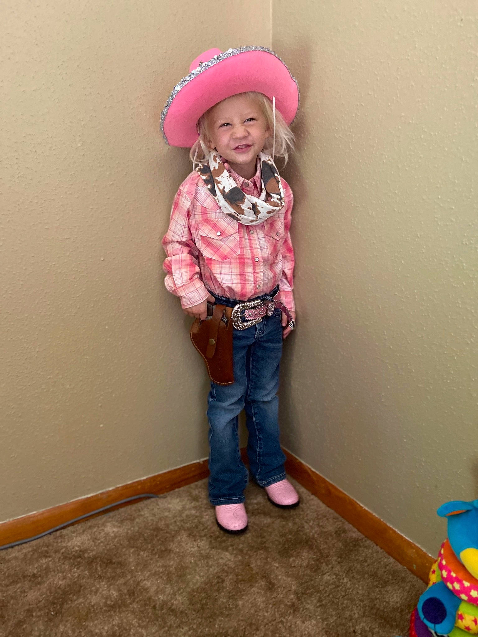 Addyson joined the competition — help win amazing prizes! baby_toddler_clothing, cap, child, eye, face, flooring, fun, happy, head, headwear, jeans, joy, magenta, outerwear, person, pink, purple, skin, sleeve, smile