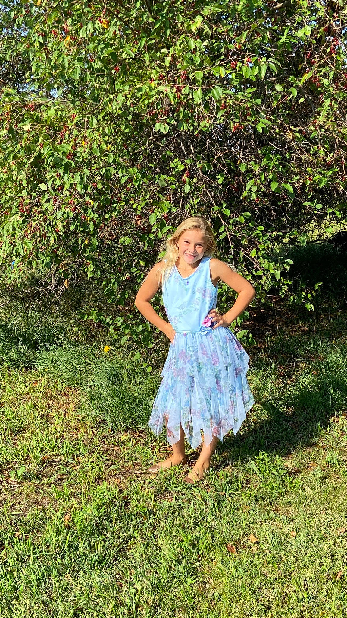 Aleeanna joined the competition — help win amazing prizes! botany, day_dress, dress, electric_blue, fun, grass, grassland, happy, joy, leaf, long_hair, meadow, one_piece_garment, pattern, people_in_nature, person, plant, shrub, smile, tree