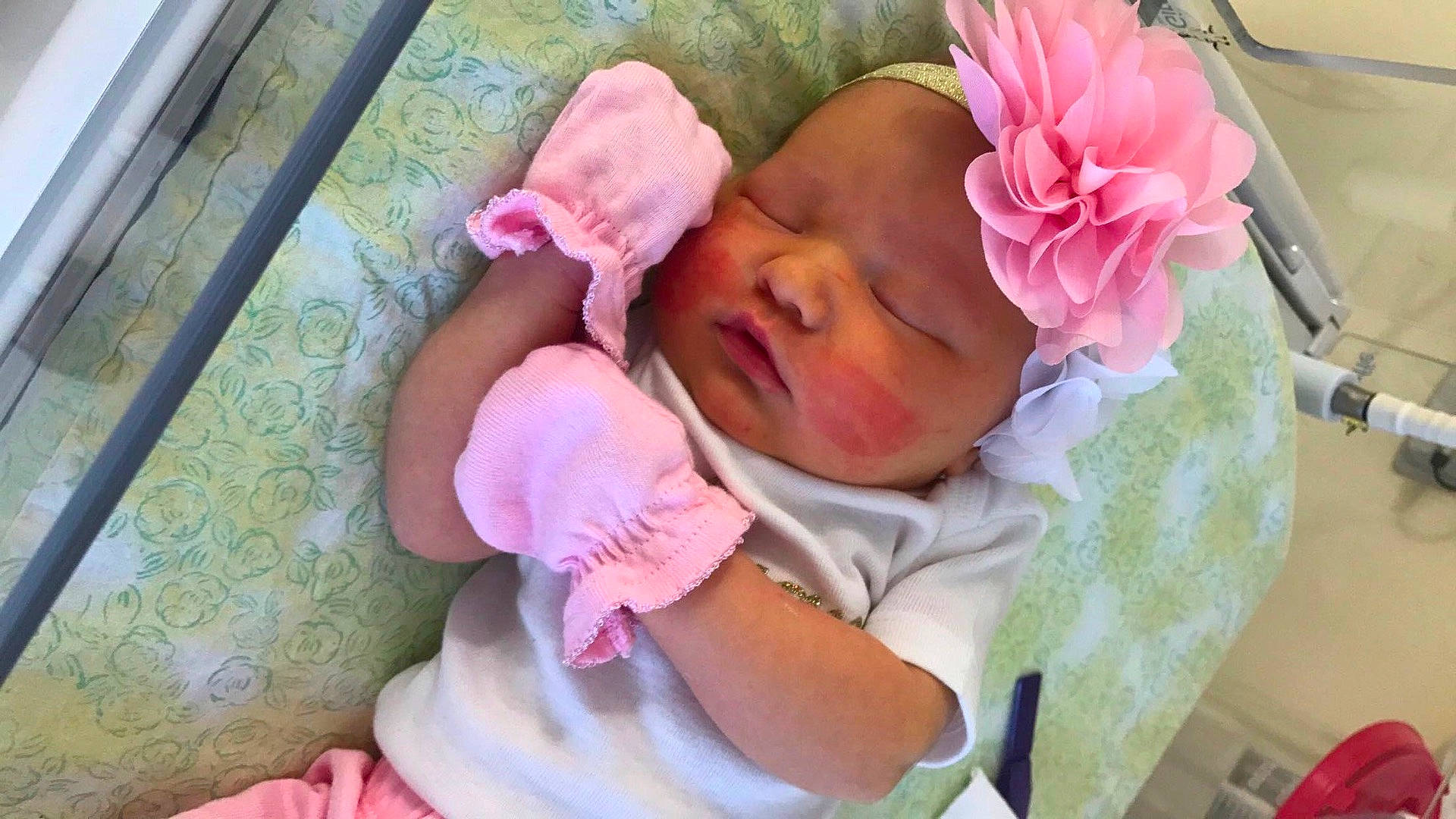 Aliyana joined the competition — help win amazing prizes! child, ear, flower, hair_accessory, headwear, infant, person, petal, pink, product, textile, toddler