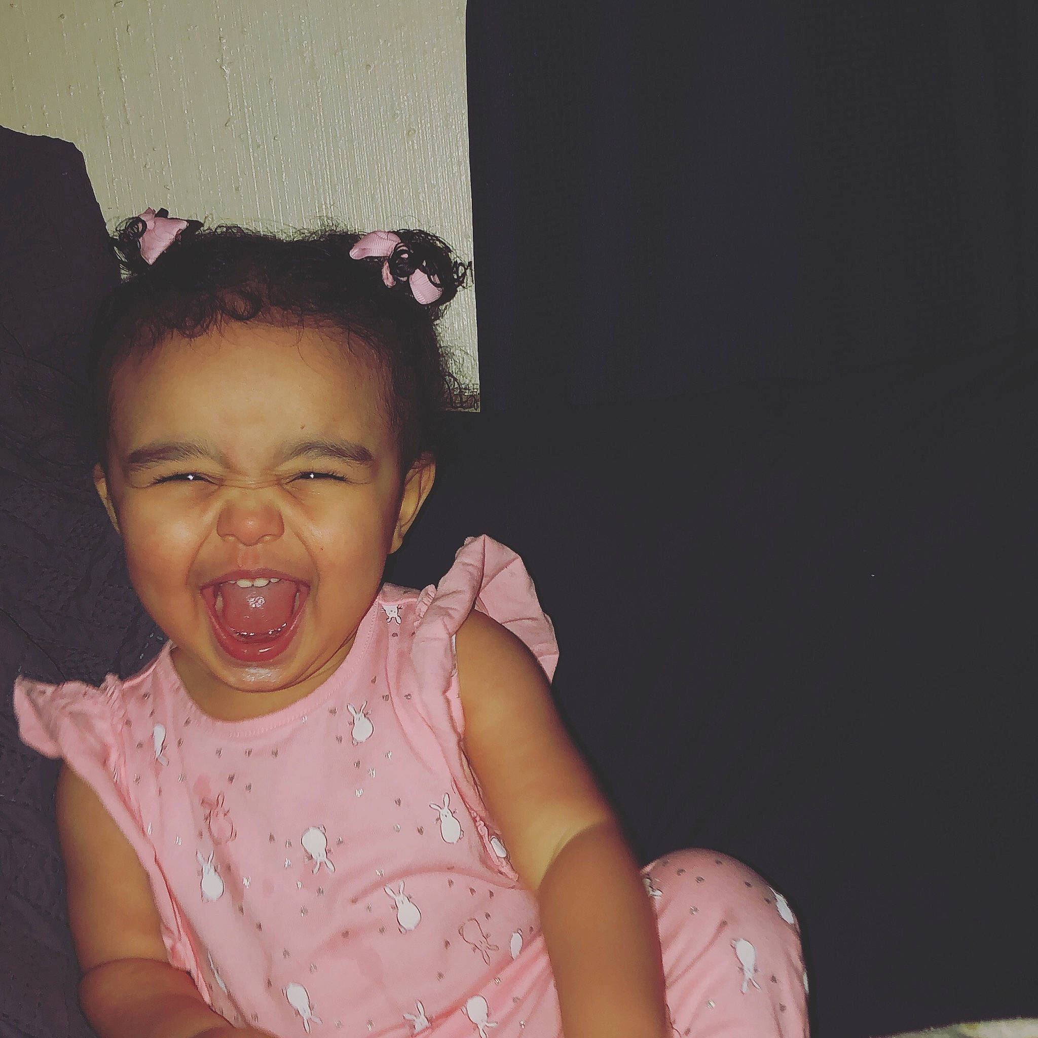 Azalia joined the competition — help win amazing prizes! baby, baby_toddler_clothing, child, ear, eye, eyelash, hair_accessory, headband, headpiece, mouth, nose, person, pink, toddler, tongue