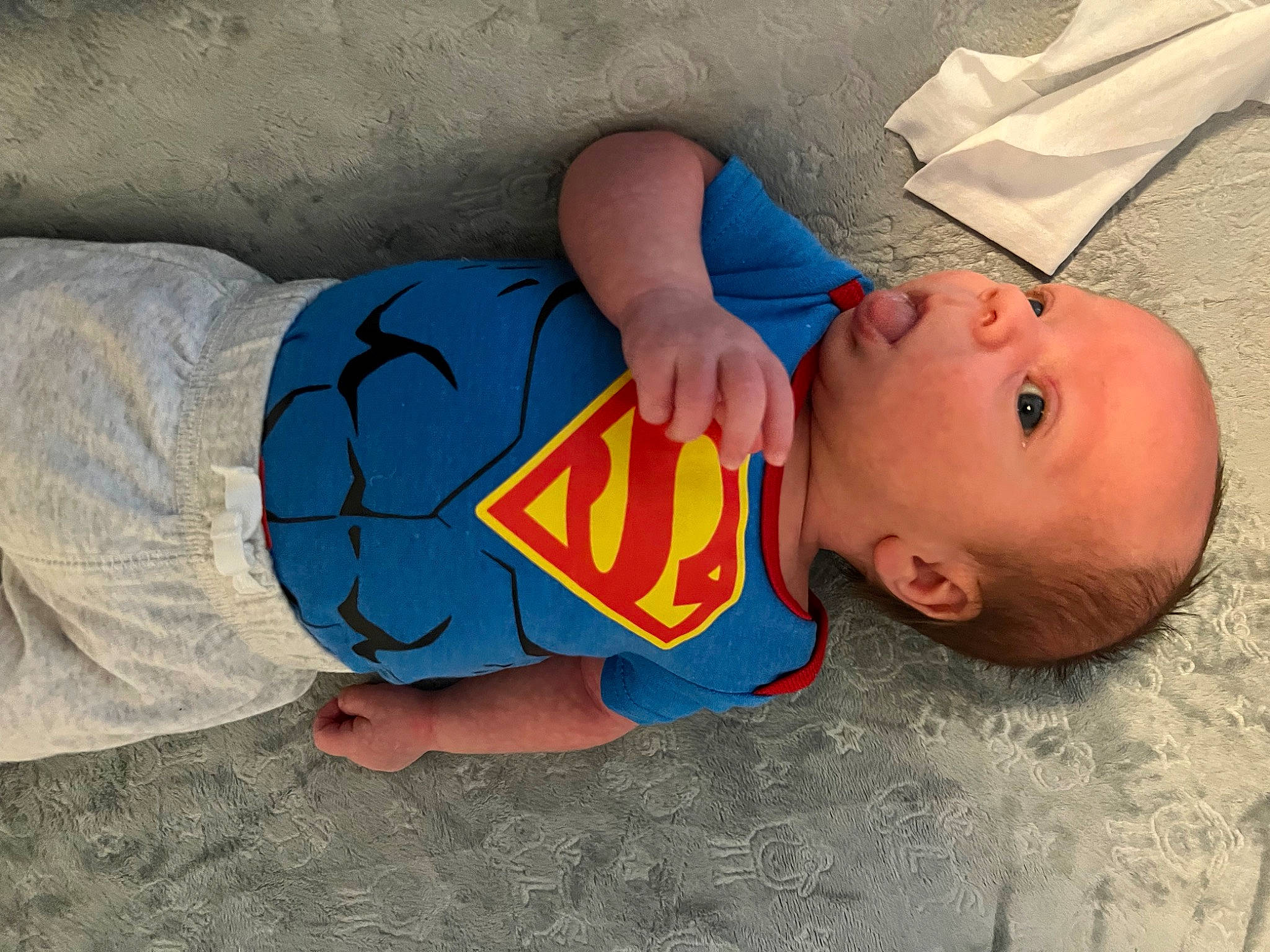 Waylon joined the competition — help win amazing prizes! arm, baby, baby_products, baby_sleeping, baby_toddler_clothing, child, comfort, elbow, electric_blue, flooring, hand, headgear, human_body, leg, linens, mouth, nose, person, sleeve, t_shirt