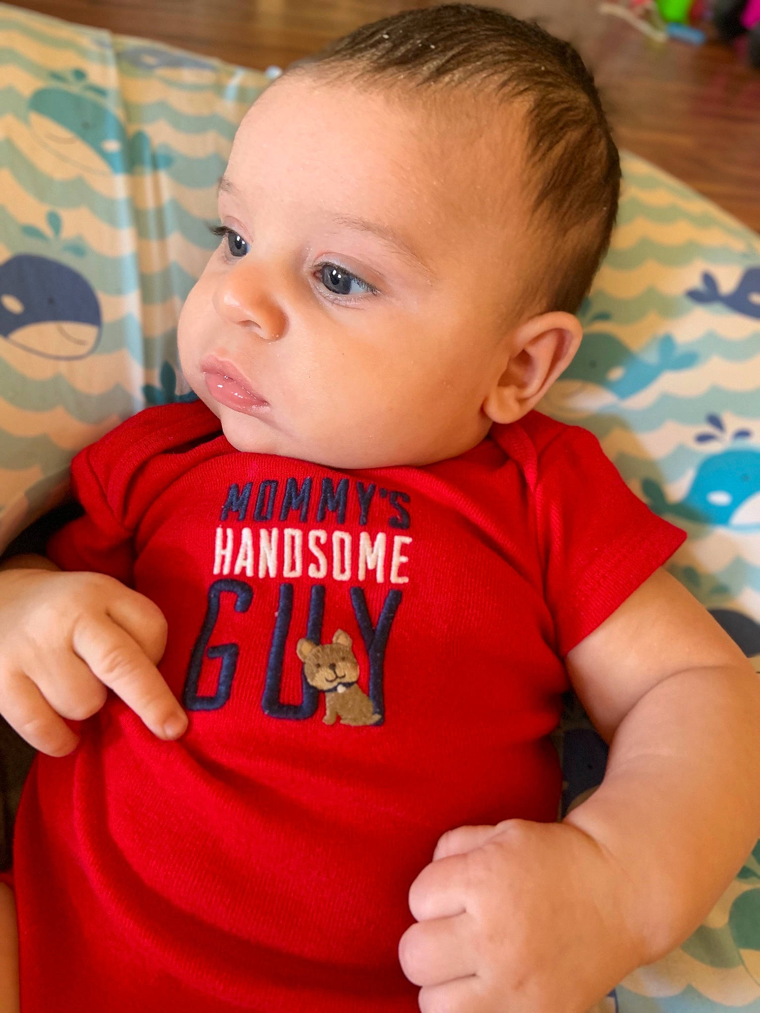 Jaeon joined the competition — help win amazing prizes! baby, baby_products, baby_toddler_clothing, cheek, child, chin, ear, eye, face, head, lip, mouth, nose, person, pink, play, product, red, skin, t_shirt