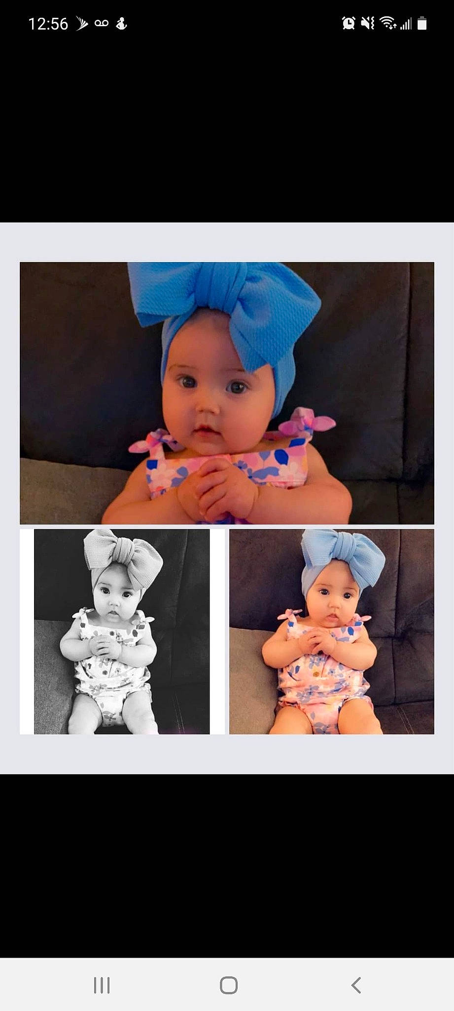 Margot is registered to the contest to win money with this photo: baby, baby_toddler_clothing, blue, cap, cheek, child, collage, gesture, happy, headgear, headwear, outerwear, pattern, person, photograph, pink, product, purple, skin, sleeve