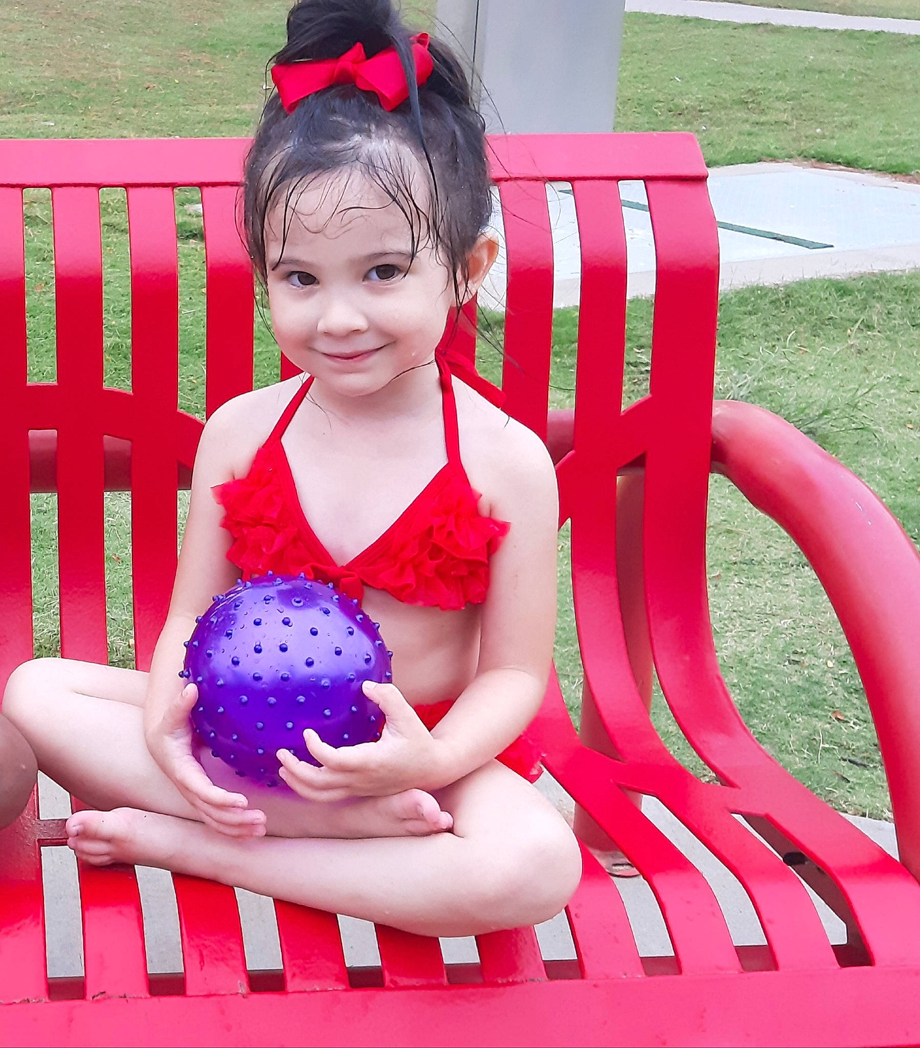 Dianna is registered to the contest to win money with this photo: baby_products, baby_toddler_clothing, child, child_model, fun, games, joy, leisure, magenta, person, pink, play, product, recreation, red, sitting, summer, toddler