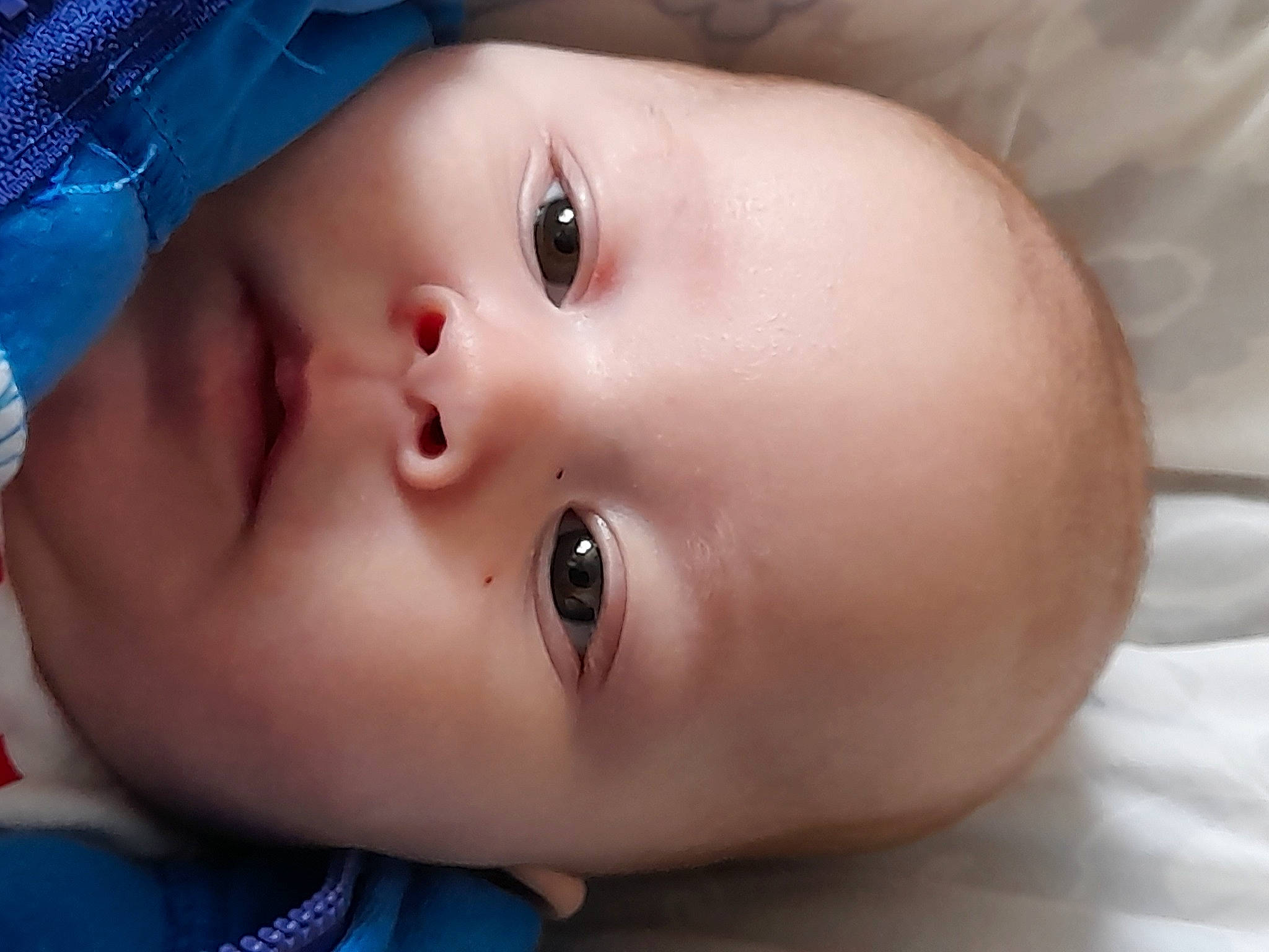 Ethan Brian joined the competition — help win amazing prizes! baby, baby_toddler_clothing, blue, cheek, child, close_up, eye, eyebrow, eyelash, fun, hand, happy, human_body, iris, lip, mouth, nose, person, skin, smile