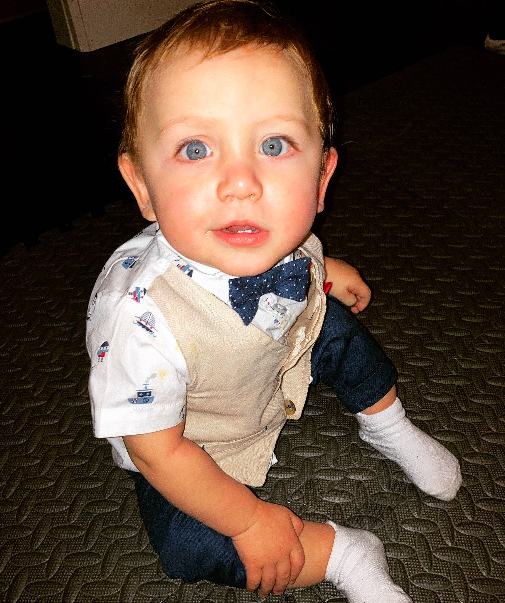 Kylo David Ritchie joined the competition — help win amazing prizes! arm, baby, cheek, child, chin, eye, head, leg, person, sitting, skin, smile, toddler