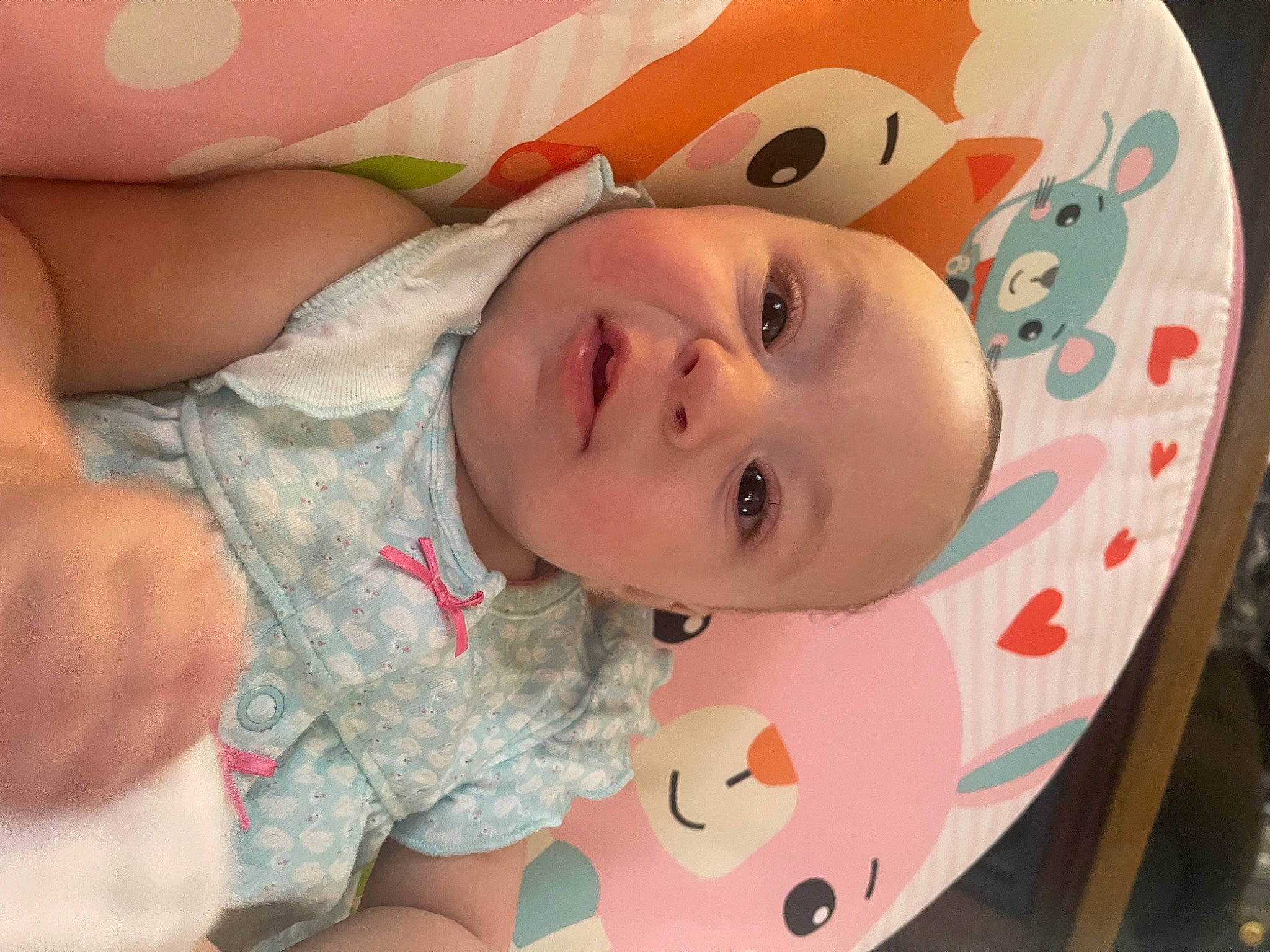 Adalynn is registered to the contest to win money with this photo: baby, baby_toddler_clothing, cheek, child, chin, eye, eyebrow, eyelash, happy, head, headwear, iris, lip, mouth, neck, nose, person, pink, skin, sleeve