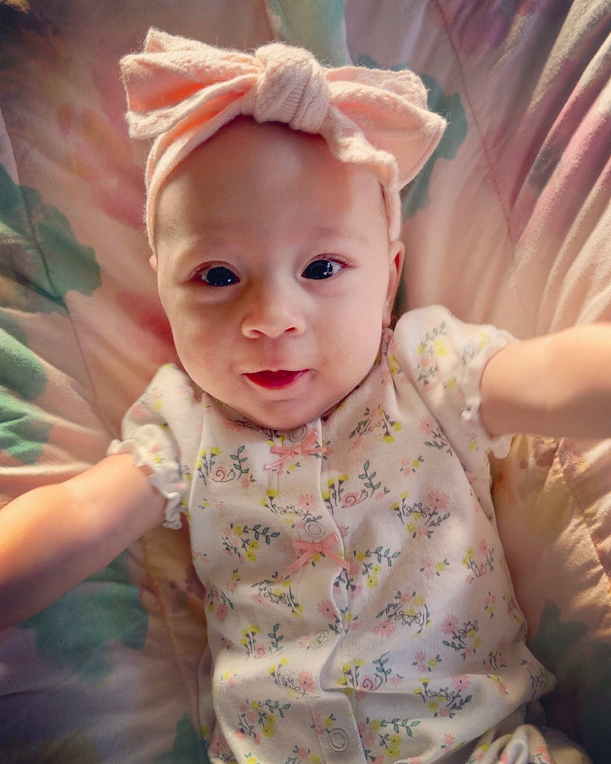 Adalynn is registered to the contest to win money with this photo: baby, baby_toddler_clothing, cheek, child, dress, eye, eyebrow, facial_expression, flash_photography, gesture, grass, happy, head, human_body, iris, lip, person, pink, skin, sleeve
