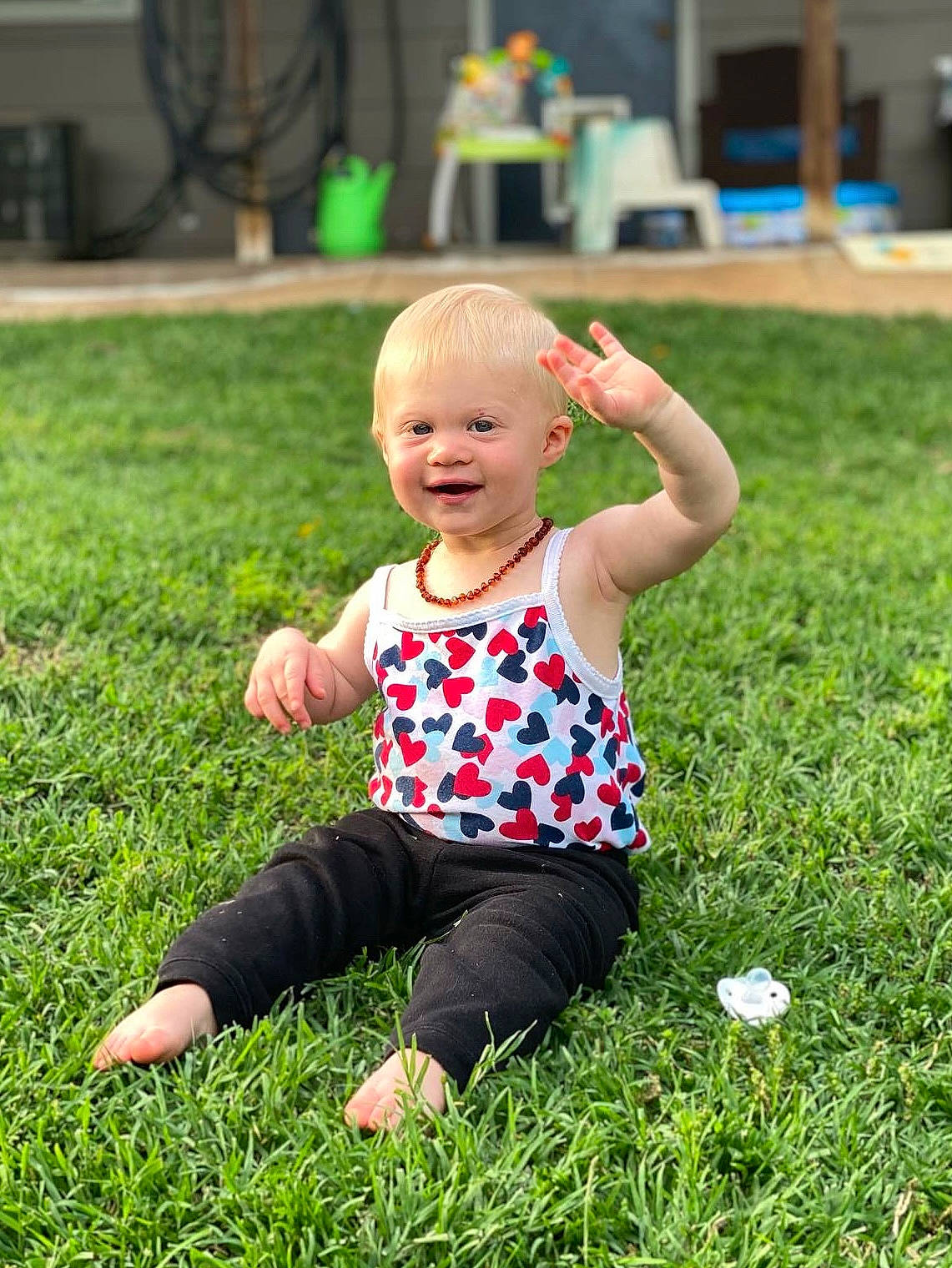 Jeslyn is registered to the contest to win money with this photo: baby, baby_toddler_clothing, child, fun, grass, grass_family, grassland, green, groundcover, happy, lawn, leaf, leisure, people_in_nature, person, plant, recreation, sleeve, smile, t_shirt