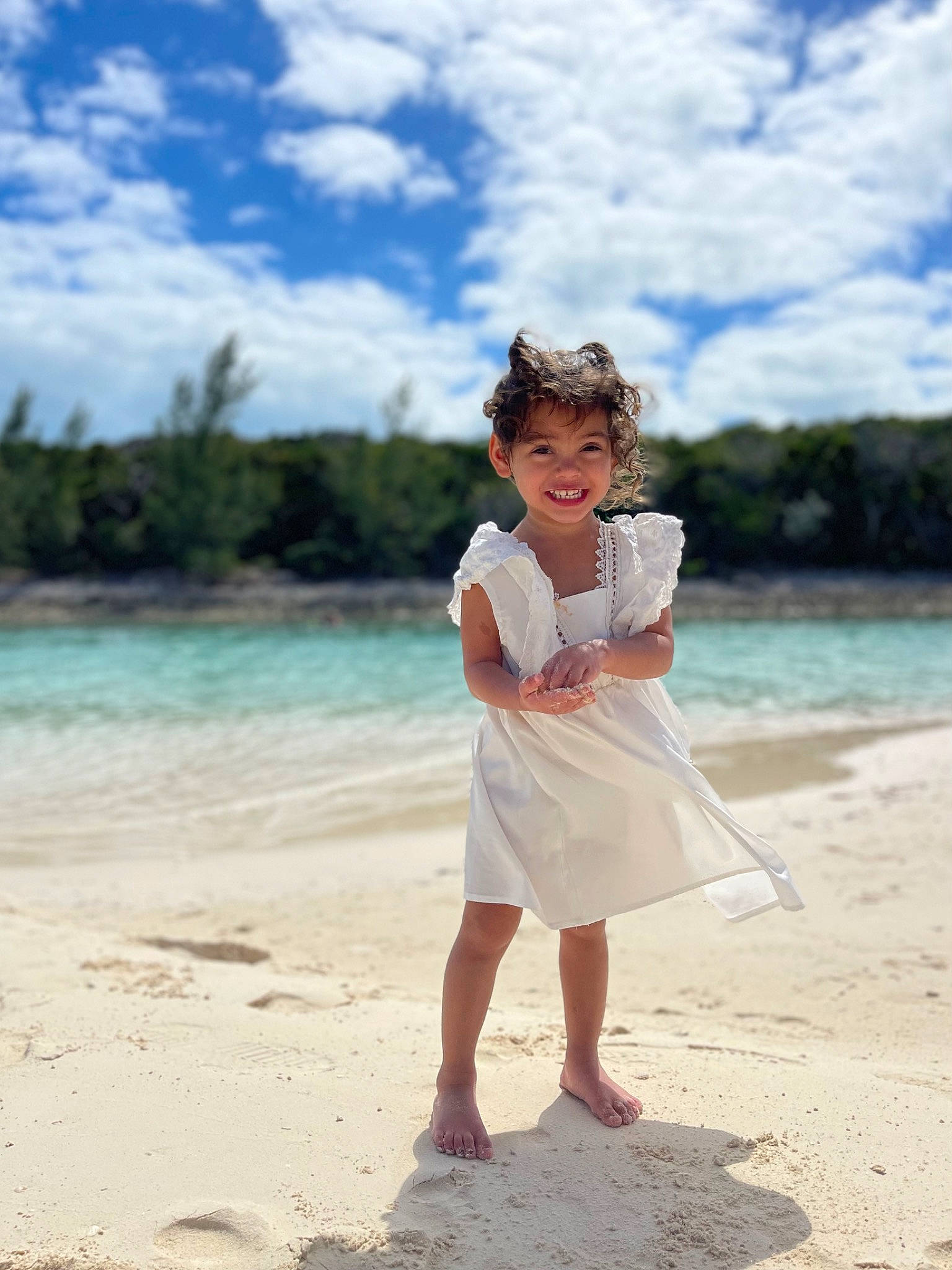 Elaina joined the competition — help win amazing prizes! azure, barefoot, beach, cloud, dress, flash_photography, fun, happy, joy, landscape, leisure, people_in_nature, people_on_beach, person, recreation, sand, sky, smile, toddler, travel