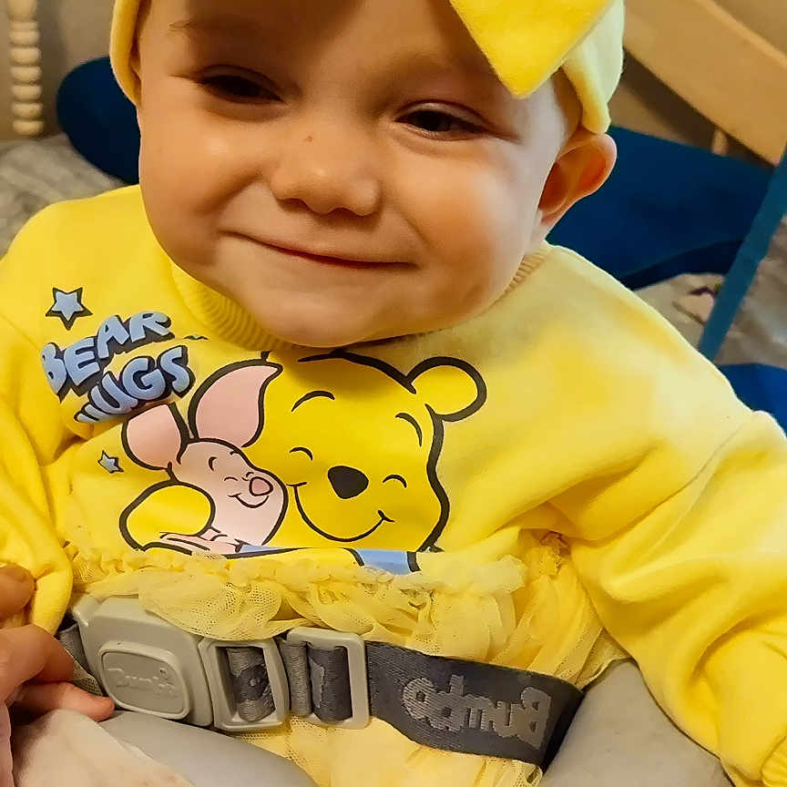Kayley Rudisill joined the competition — help win amazing prizes! accessories, baby, babylaughing, bonnet, cap, clothing, face, formalwear, happy, hat, head, hoodie, knitwear, person, photography, portrait, smile, sweater, sweatshirt, tie