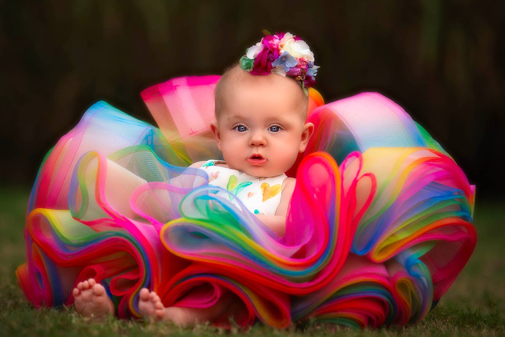 Alexandra joined the competition — help win amazing prizes! automotive_wheel_system, baby, baby_toddler_clothing, child, dress, eye, face, flash_photography, grass, happy, head, headgear, human_body, magenta, people_in_nature, person, pink, plant, toddler, tree