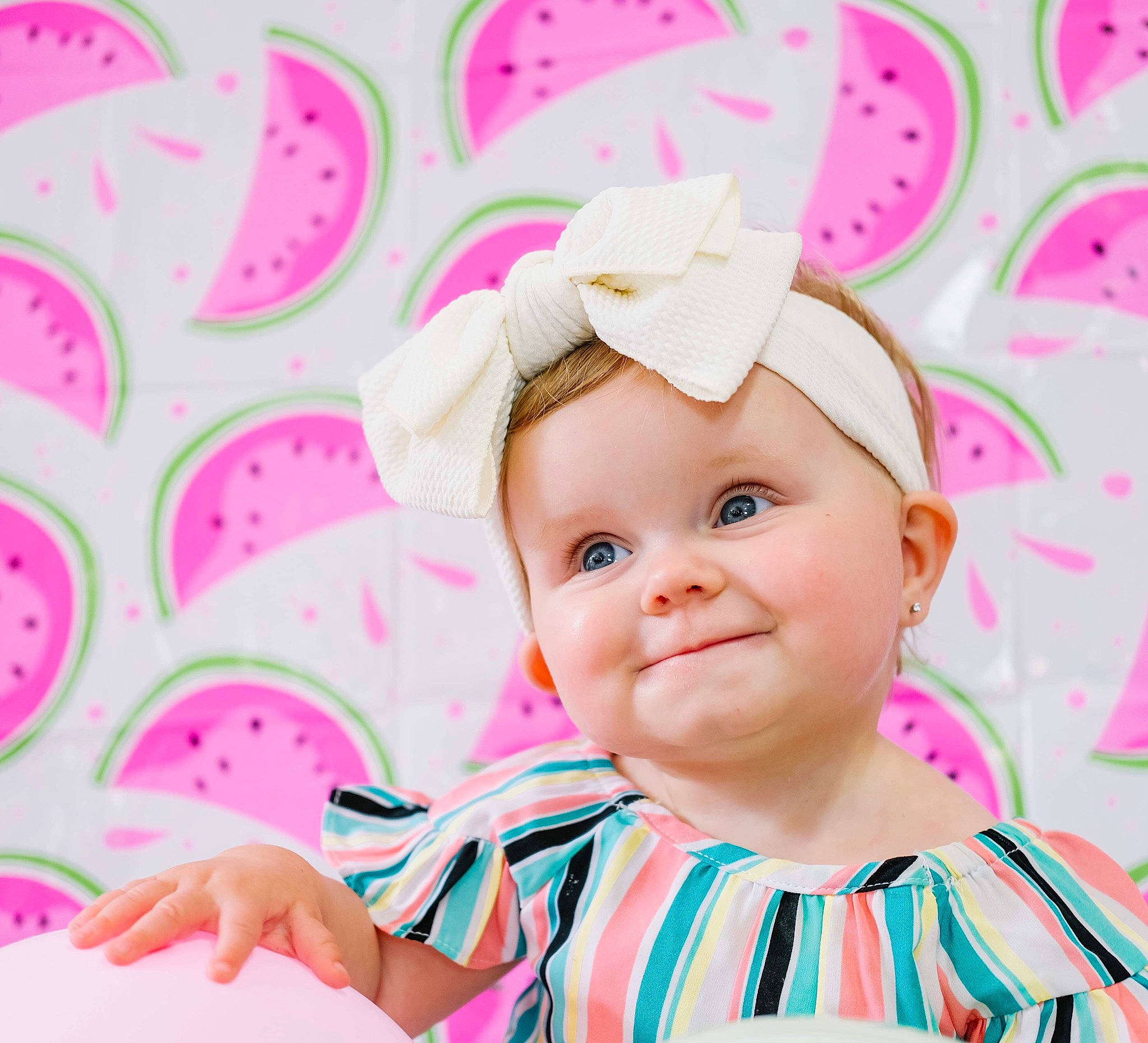 Aleia joined the competition — help win amazing prizes! baby, baby_toddler_clothing, beauty, cheek, child, design, eye, face, facial_expression, fun, happy, headgear, headwear, joy, magenta, pattern, person, pink, product, sleeve