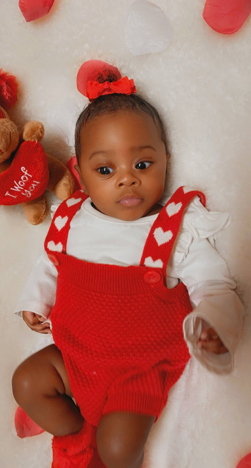 Jai Lani joined the competition — help win amazing prizes! baby, baby_toddler_clothing, cheek, child, dress, eye, eyelash, happy, head, headgear, human_body, iris, lip, neck, person, red, skin, sleeve, textile, toddler