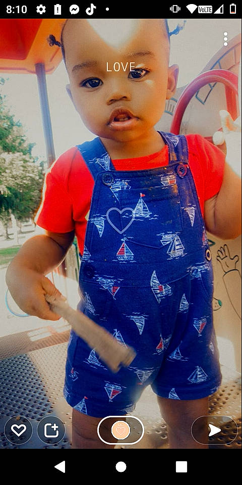 Jaylin joined the competition — help win amazing prizes! baby, baby_toddler_clothing, blue, child, denim, electric_blue, fun, happy, head, leisure, magenta, nose, pattern, person, sleeve, street_fashion, t_shirt, toddler, tree, white
