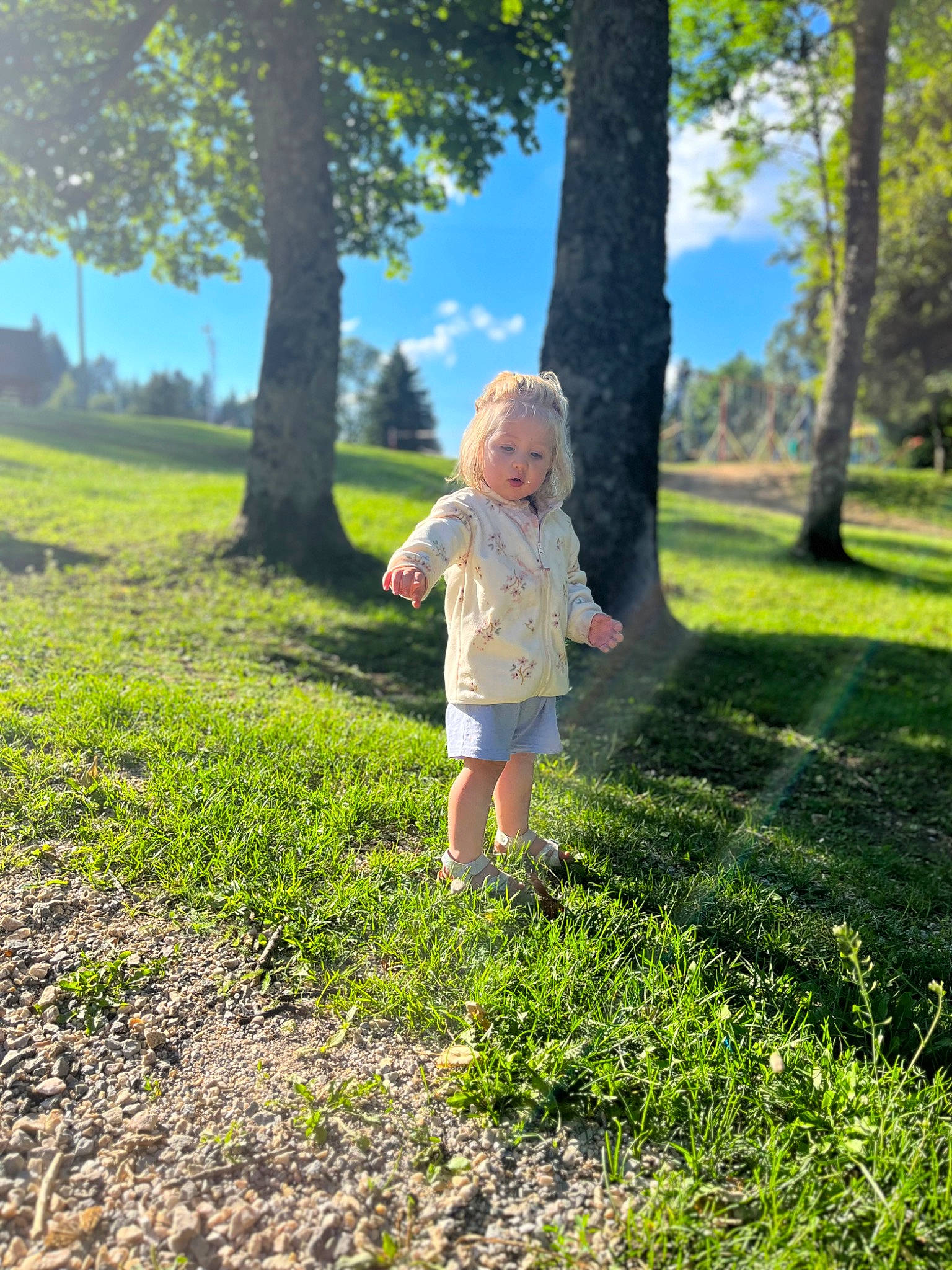Naomi participe au concours pour gagner de l'argent avec cette photo : baby, forest, fun, grass, grassland, groundcover, happy, landscape, leisure, meadow, natural_landscape, people_in_nature, person, plant, recreation, sky, toddler, tree, wood, woodland