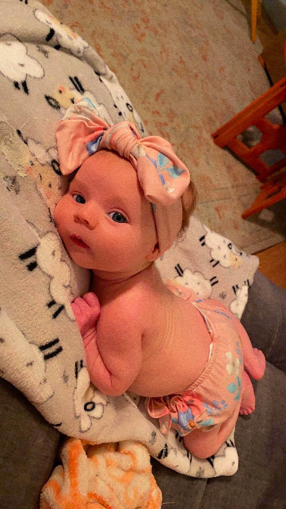 Oaklynn is registered to the contest to win money with this photo: abdomen, cheek, chest, child, doll, eye, fawn, hat, head, headwear, human_body, nail, peach, person, pink, plush, skin, stuffed_toy, thumb, toy